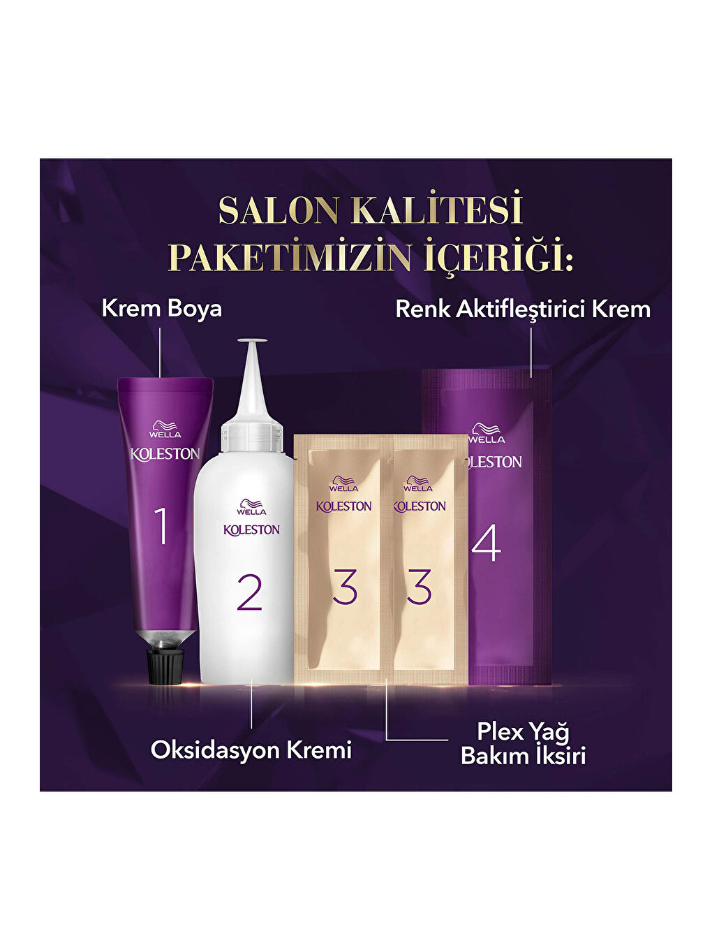 Wella Renksiz Koleston Supreme Saç Boyası 3/66 Patlıcan Moru - 4