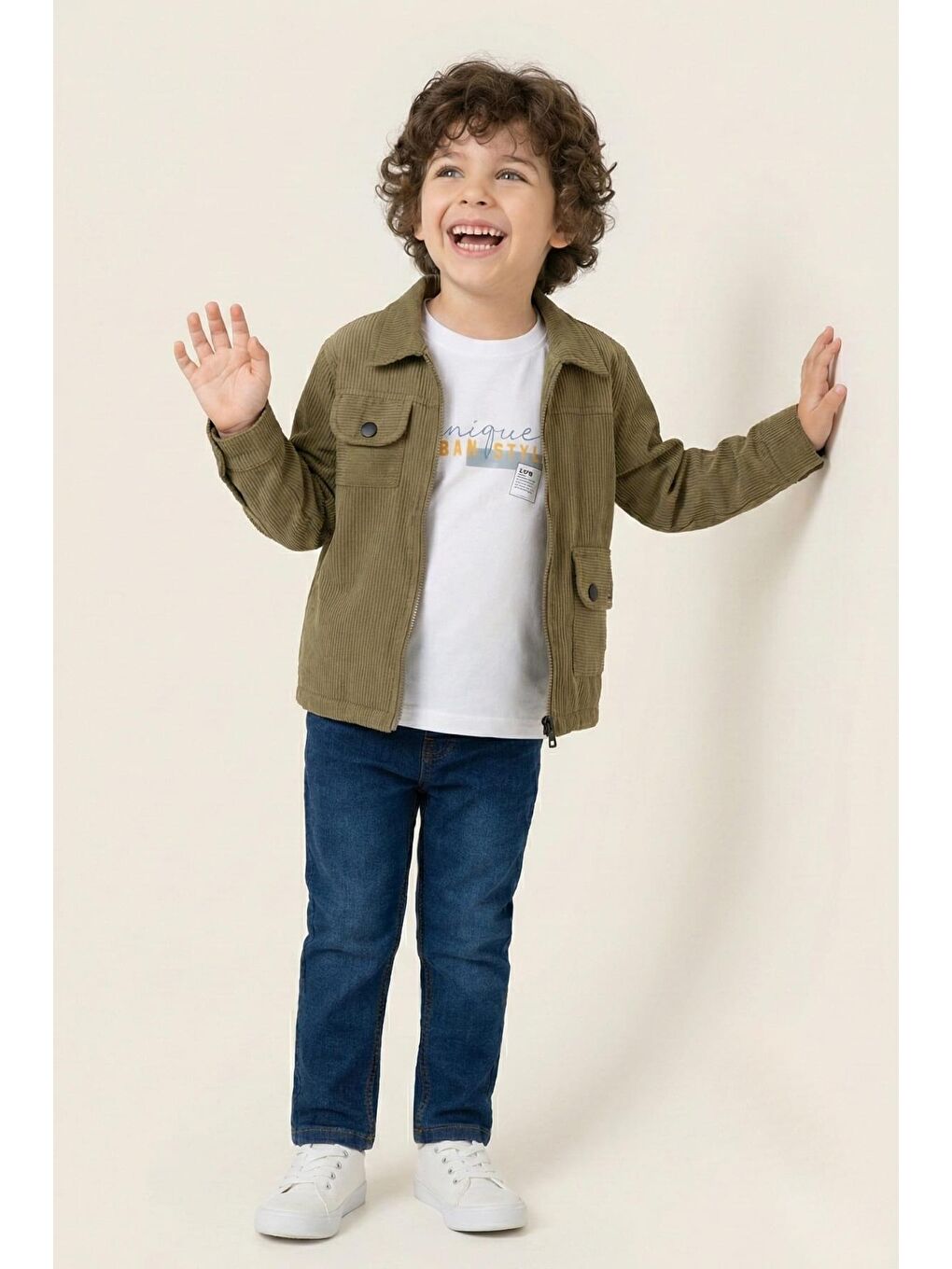 Erkek Çocuk Ceketli 3'Lü Takım  - Haki-1