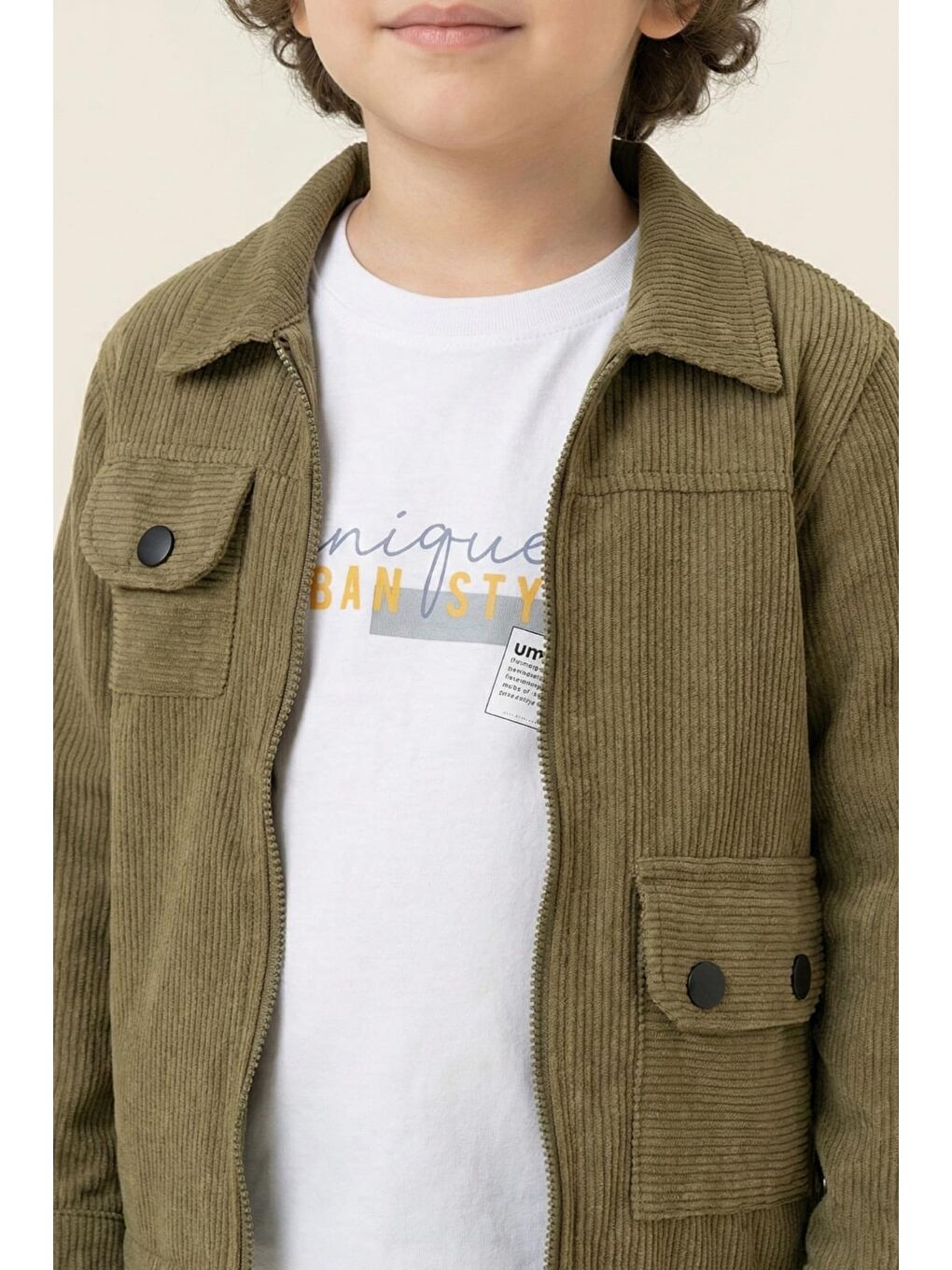 Erkek Çocuk Ceketli 3'Lü Takım  - Haki-2