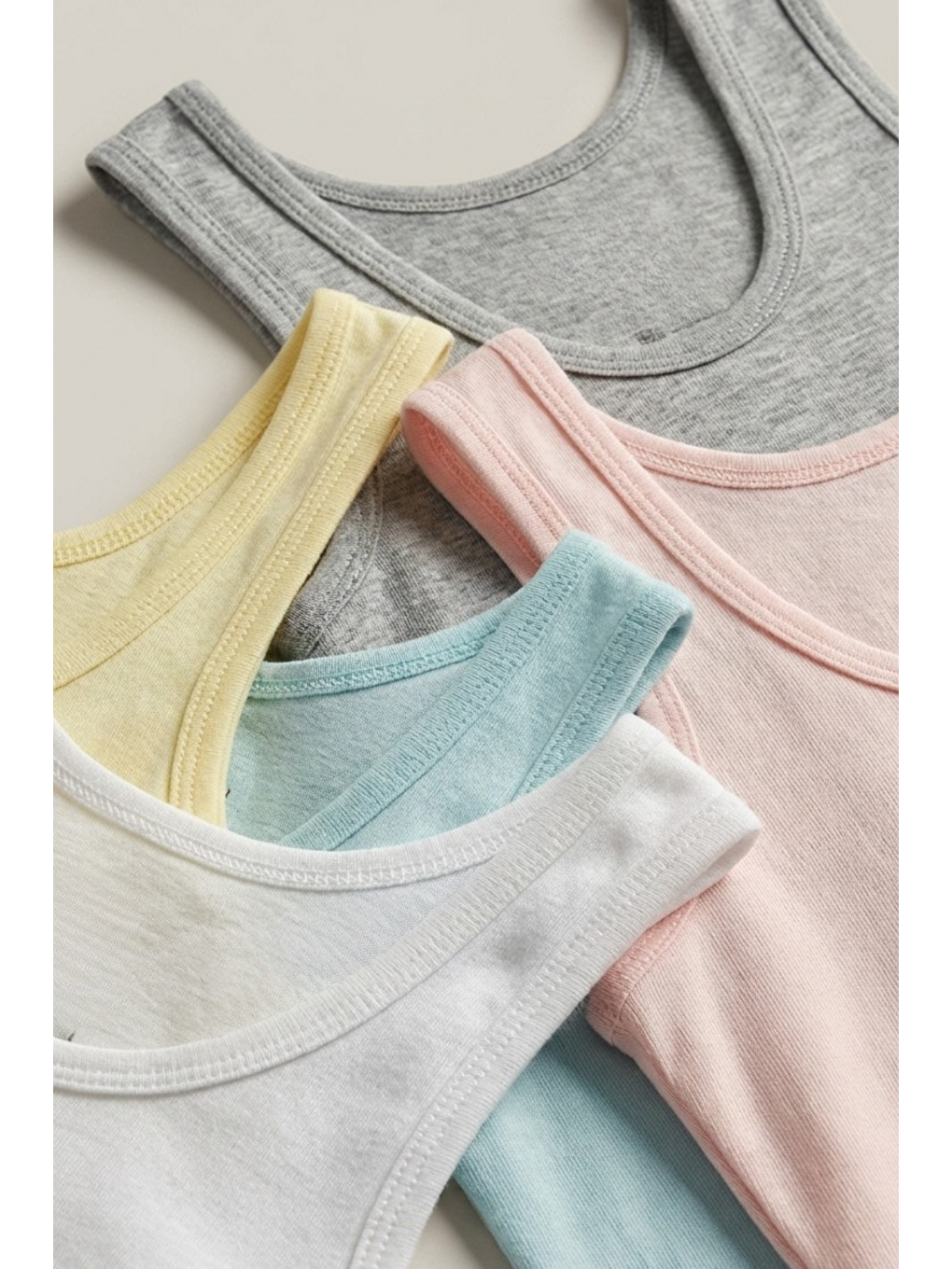 Karışık 5'Li Paket Kalın Askılı Kız Çocuk Atlet Çok Renkli-2