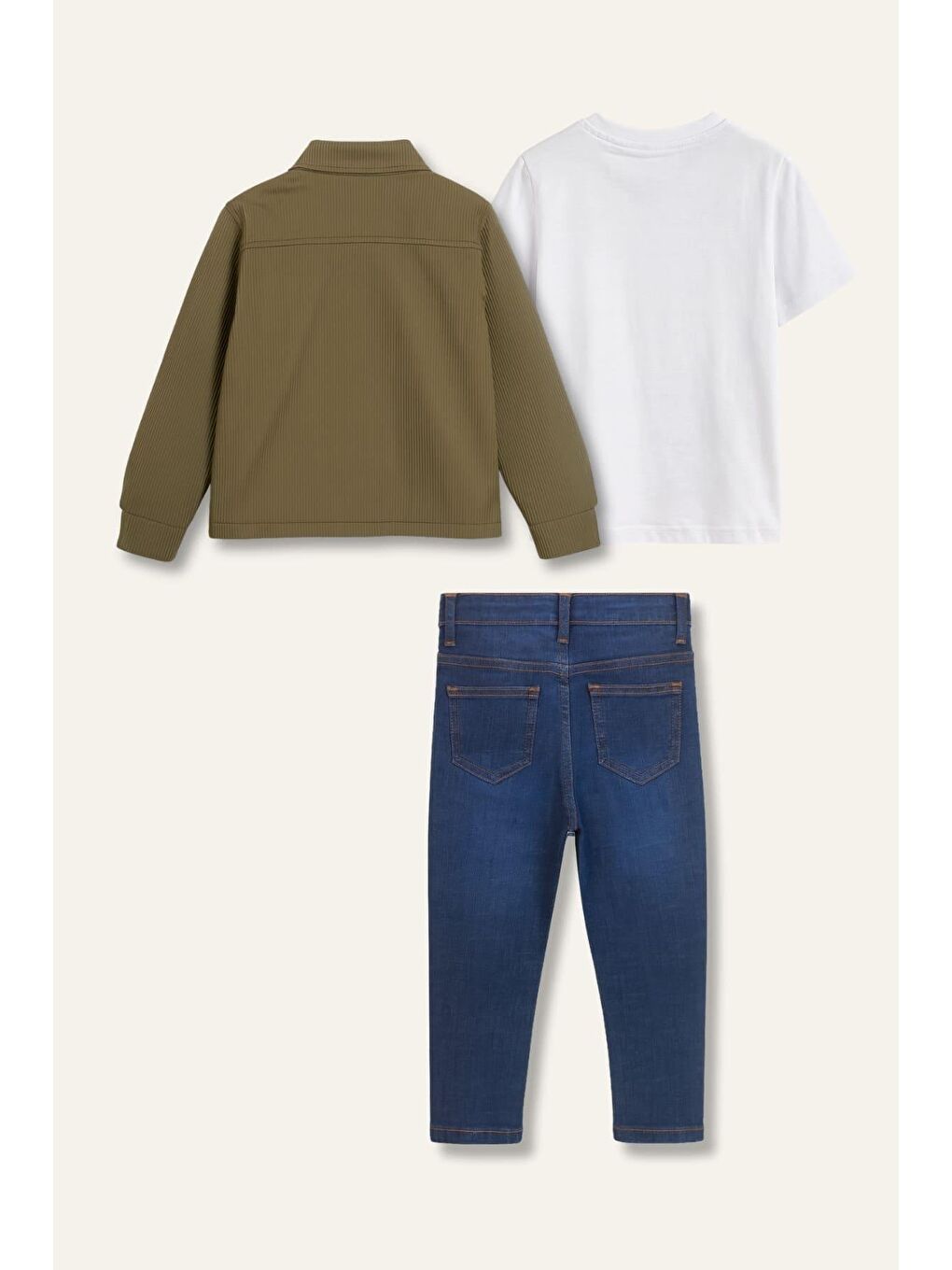 Erkek Çocuk Ceketli 3'Lü Takım  - Haki-4
