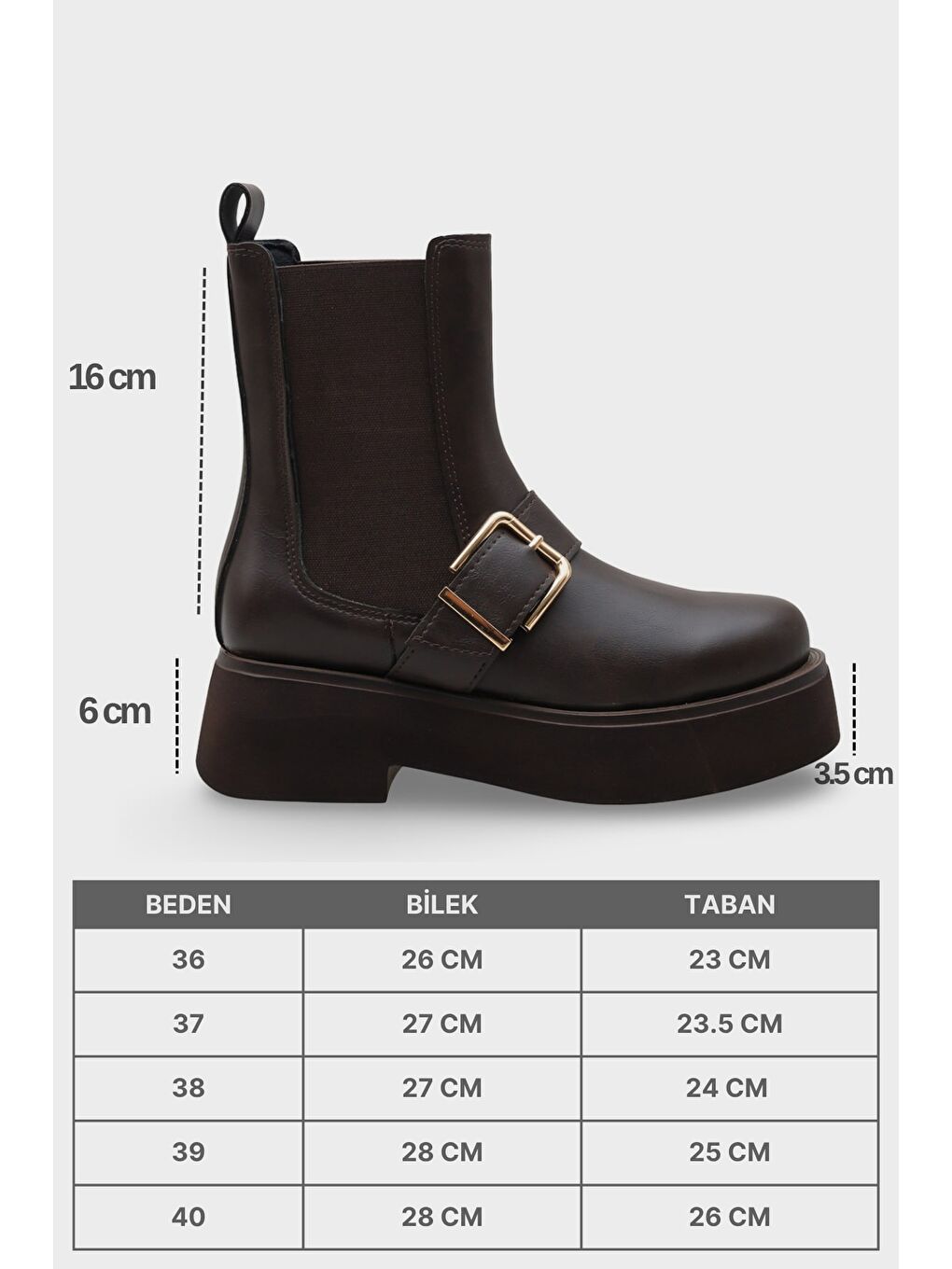 Kahverengi Gennie Yuvarlak Burunlu Yandan Trak Tabanlı Kadın Bot-5