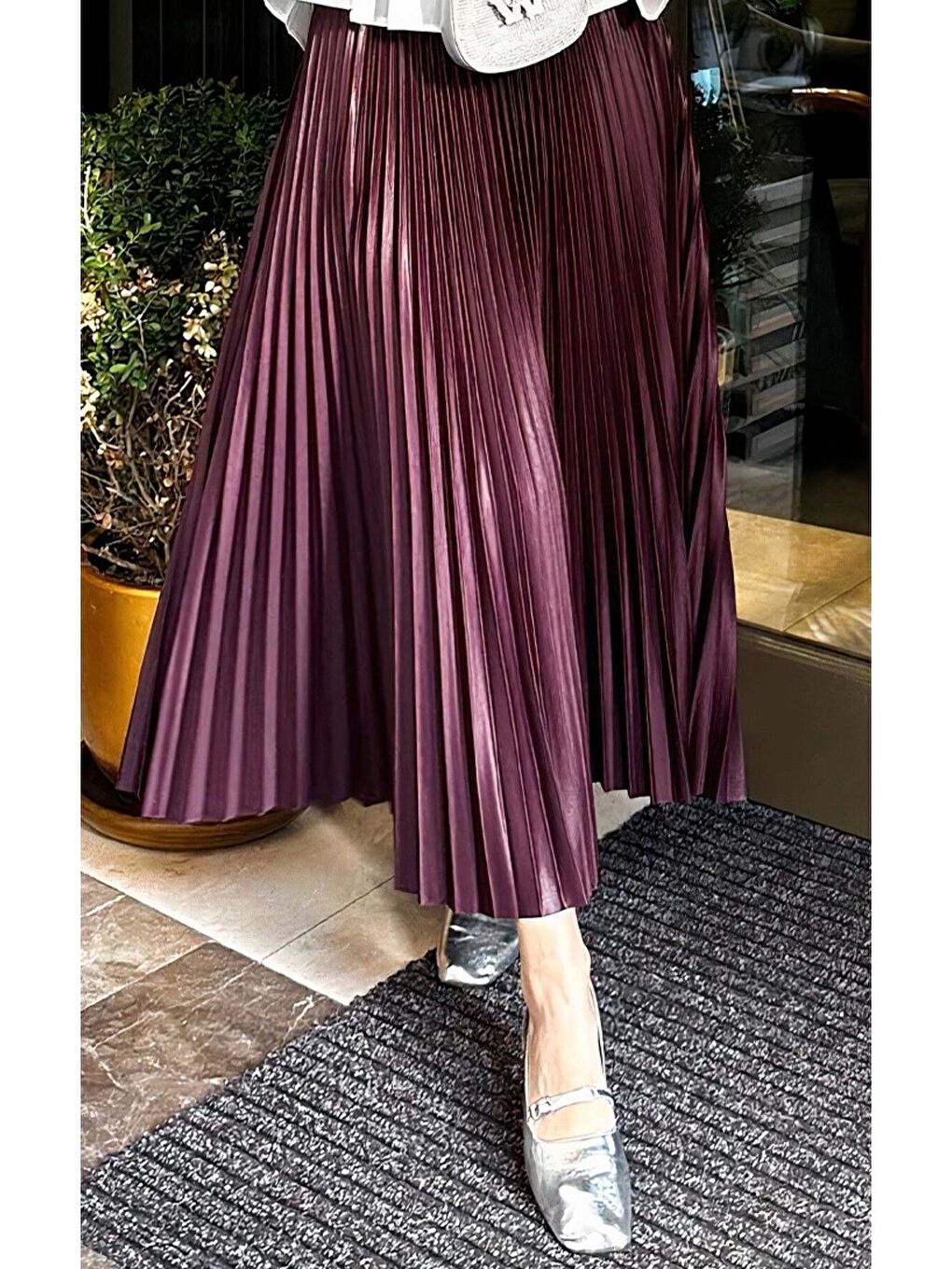 Bordo Piliseli Etek-1