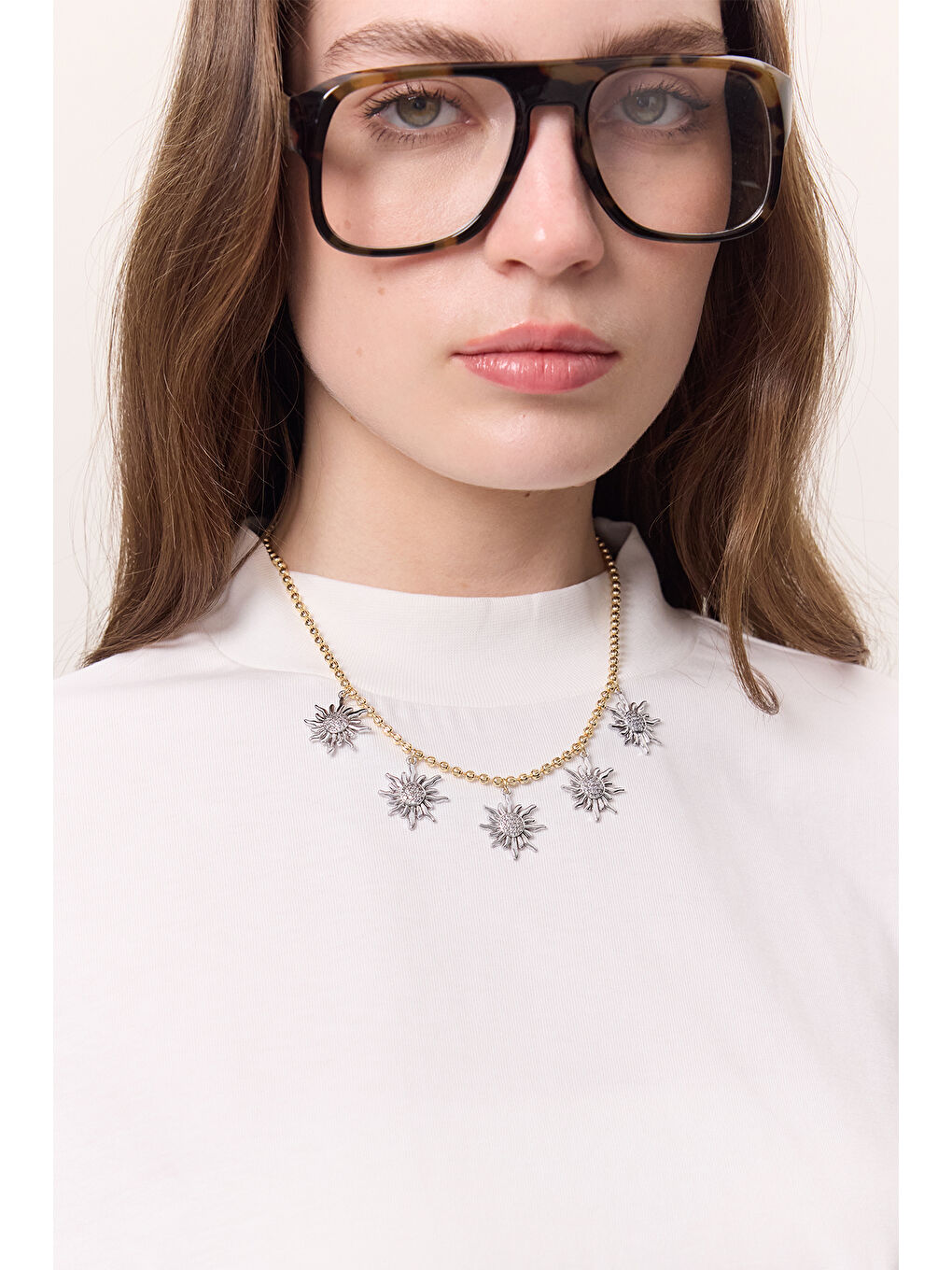 Sarı Sunrıse Tasarım Kolye Gold