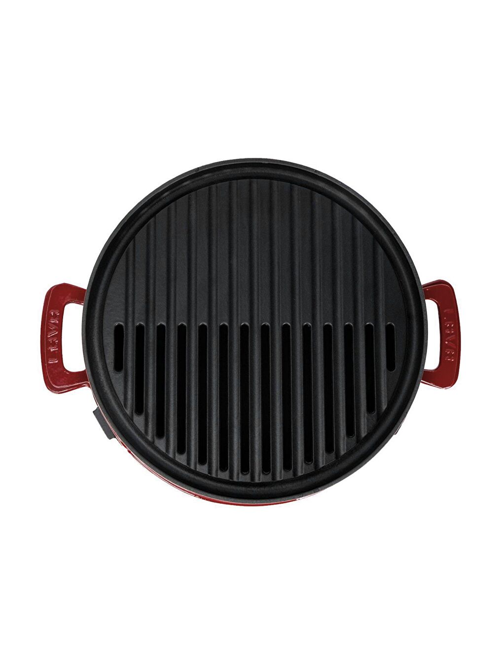 Bordo Yuvarlak Mangal Izgara Set Döküm Demir Yekpare Çift Kulplu Çap (Ø)36cm.-2