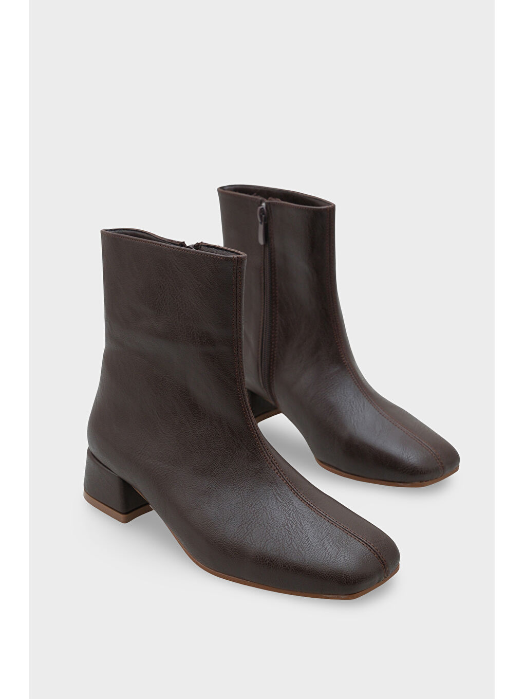Kahverengi Elinor Kısa Topuklu Kadın Bot-1