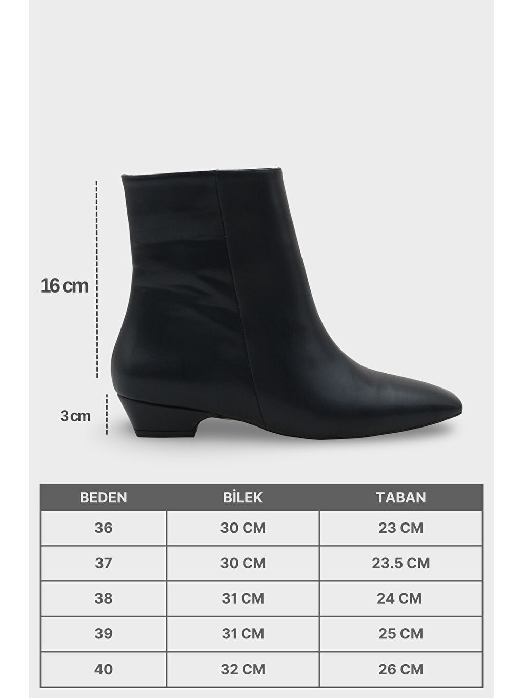 Siyah Evie Kısa Topuklu Yandan Fermuarlı Küt Burun Kadın Bot-6