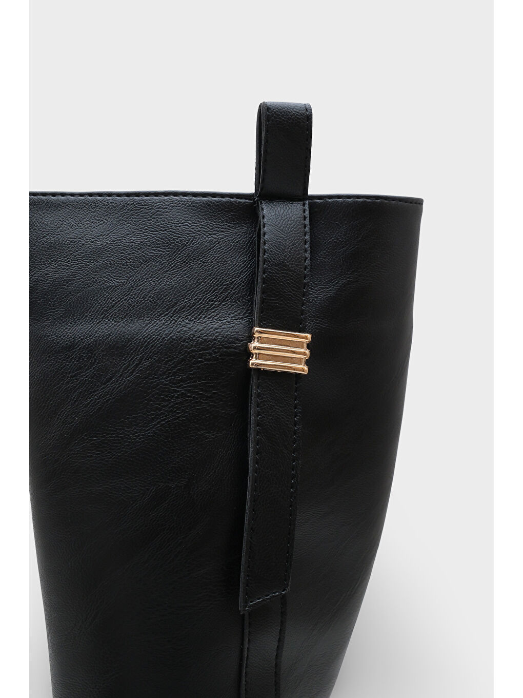 Siyah Roberta Metal Tokalı Kadın Çizme-4