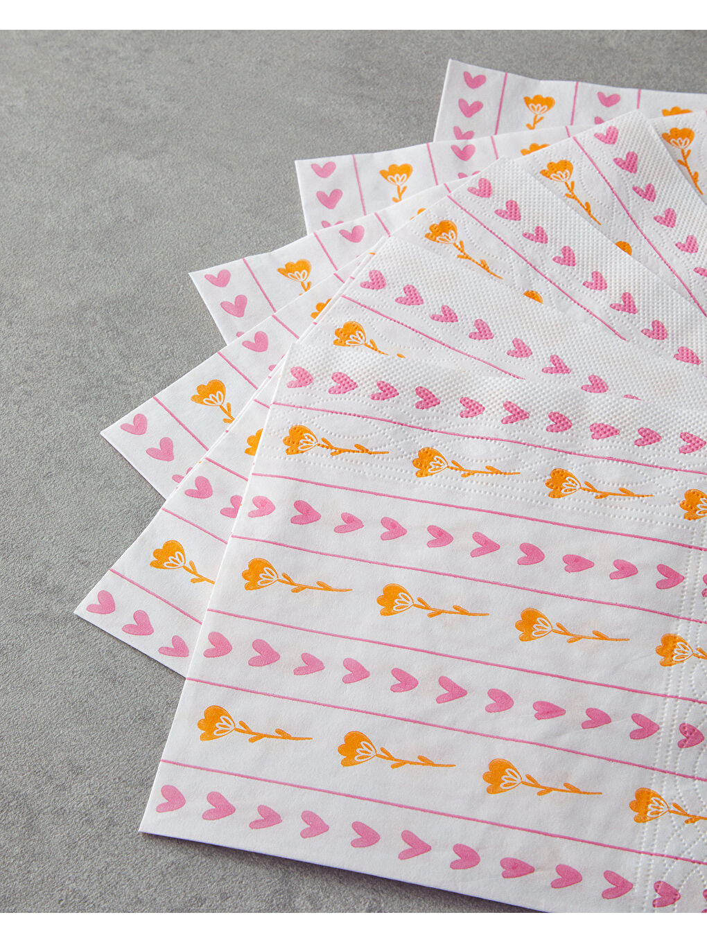 Lovebloom 20'li Kağıt Peçete 33x33 cm Pembe - Turuncu-1