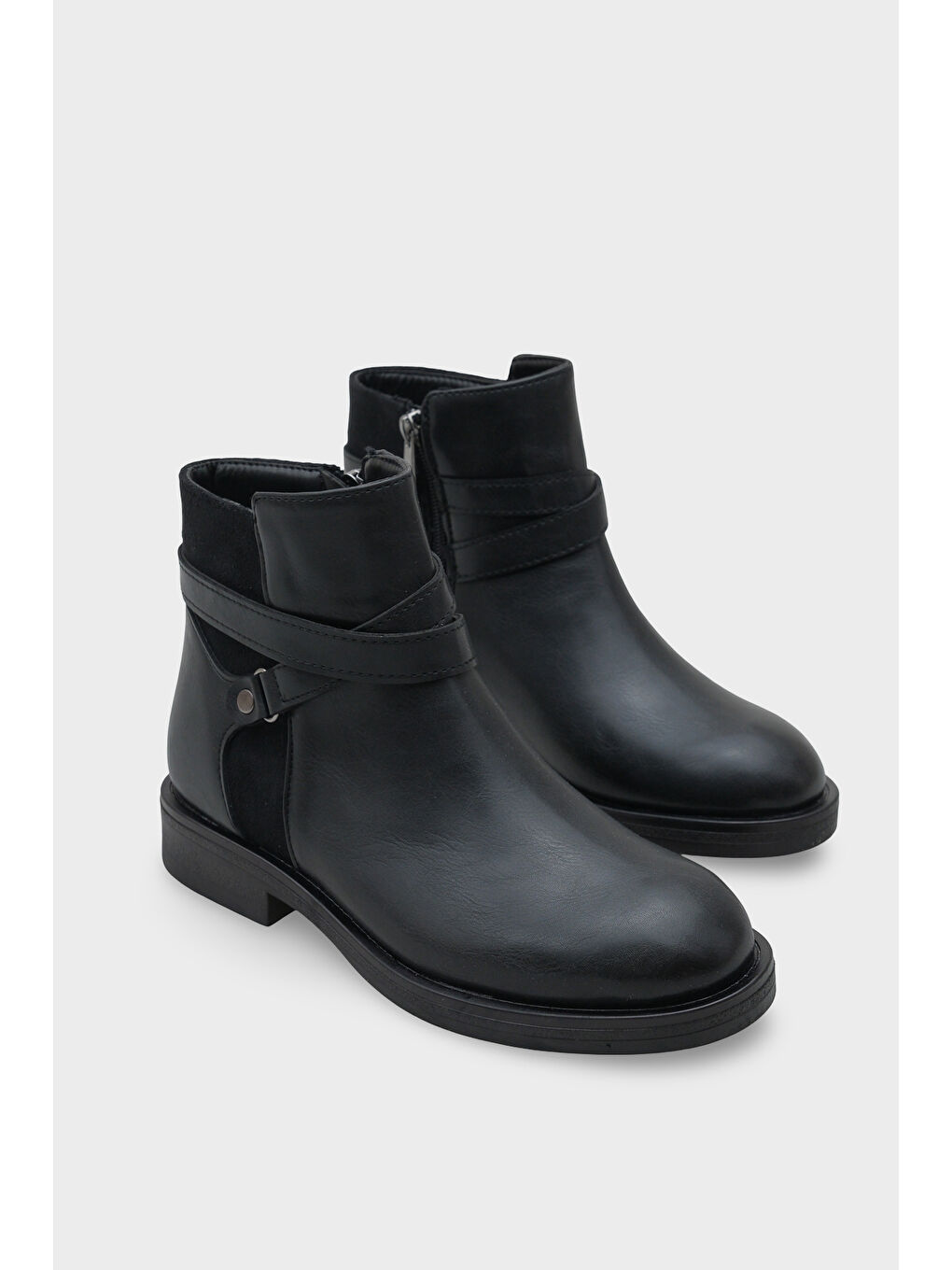 Siyah Tory Yandan Fermuarlı Kadın Bot-1