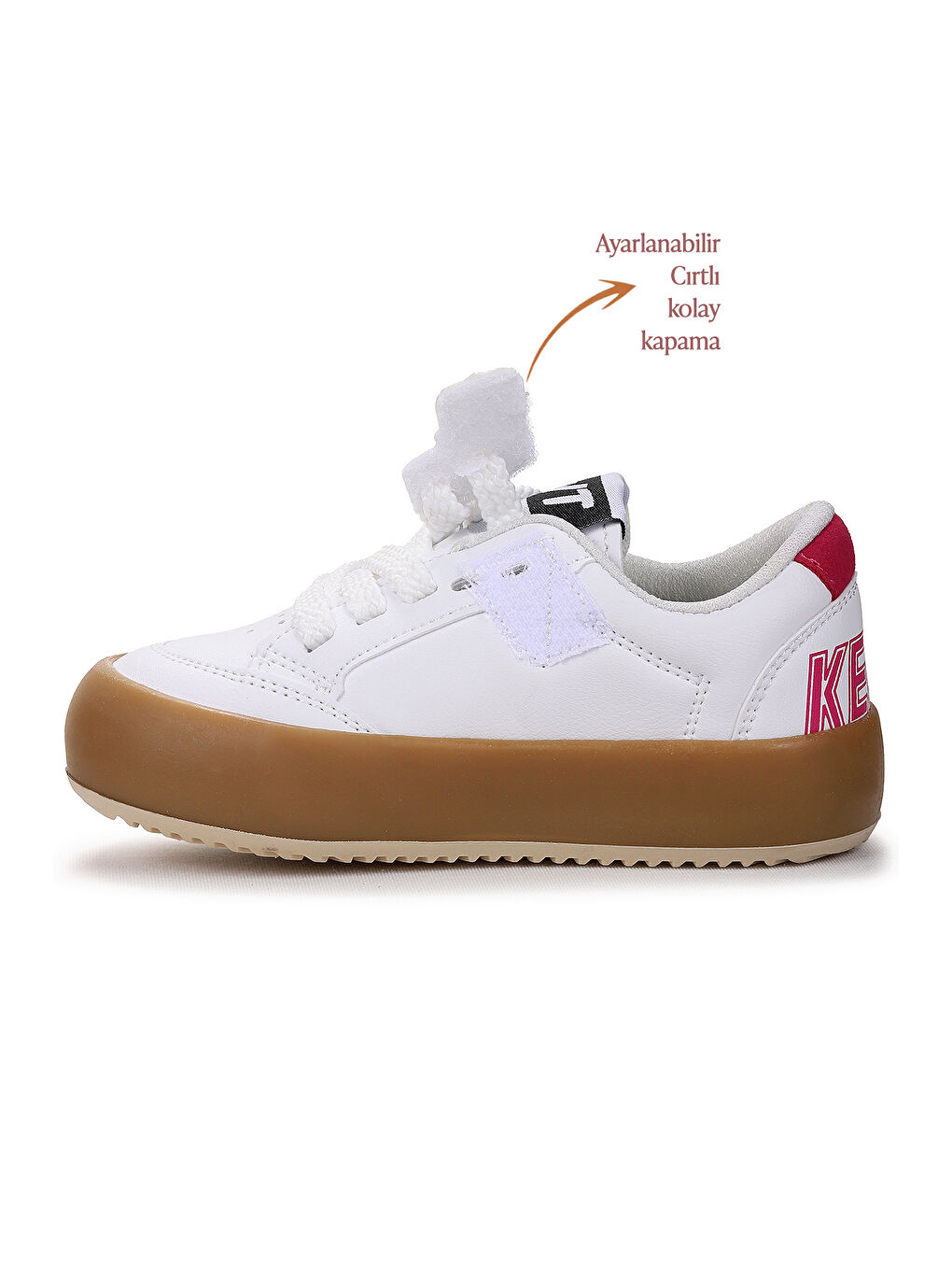 Beyaz Rida Günlük Bağcıklı Kız Çocuk Spor Ayakkabı-3