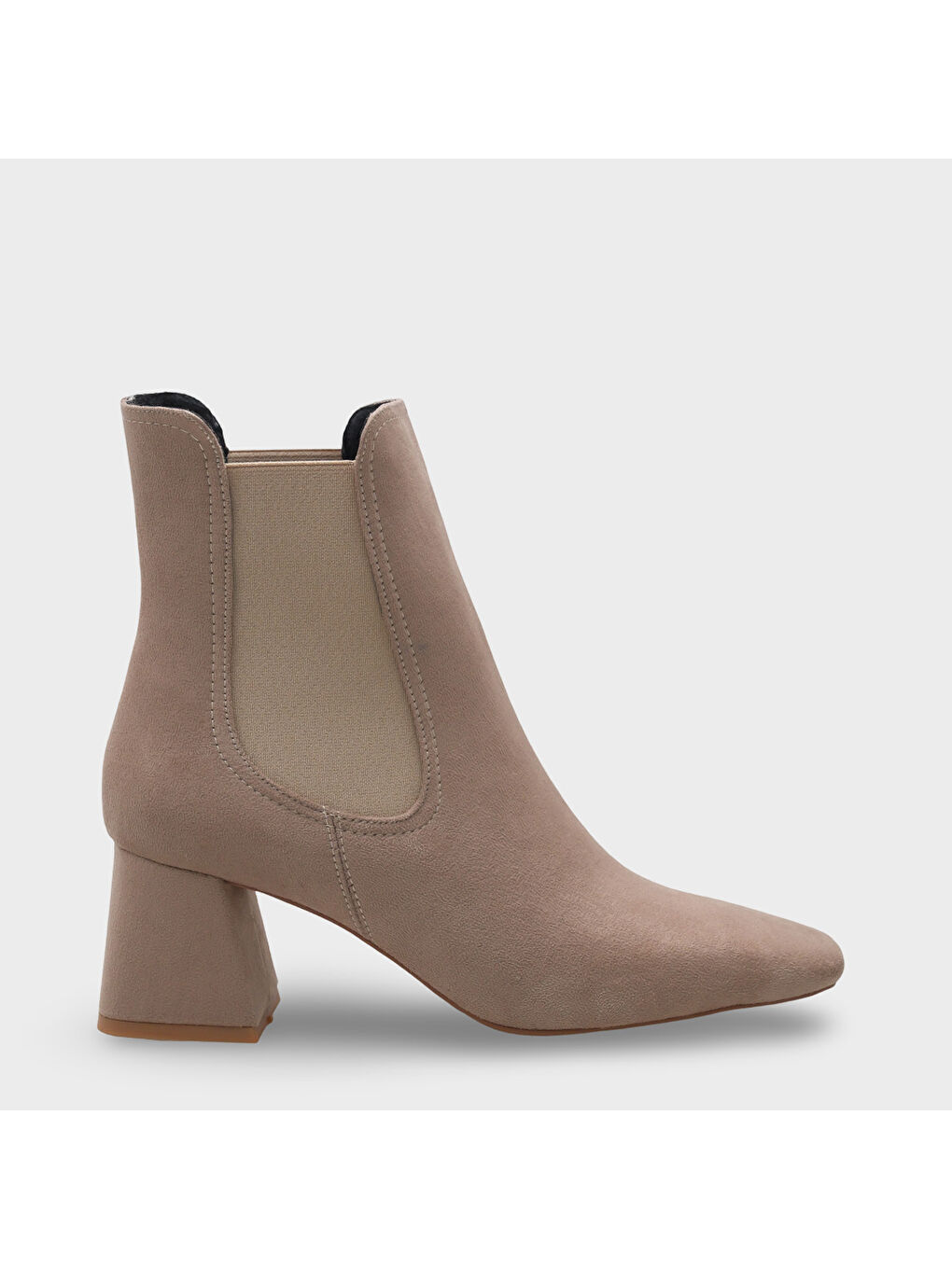 Bej Ronny Sivri Burunlu Yandan Lastikli Kadın Bot