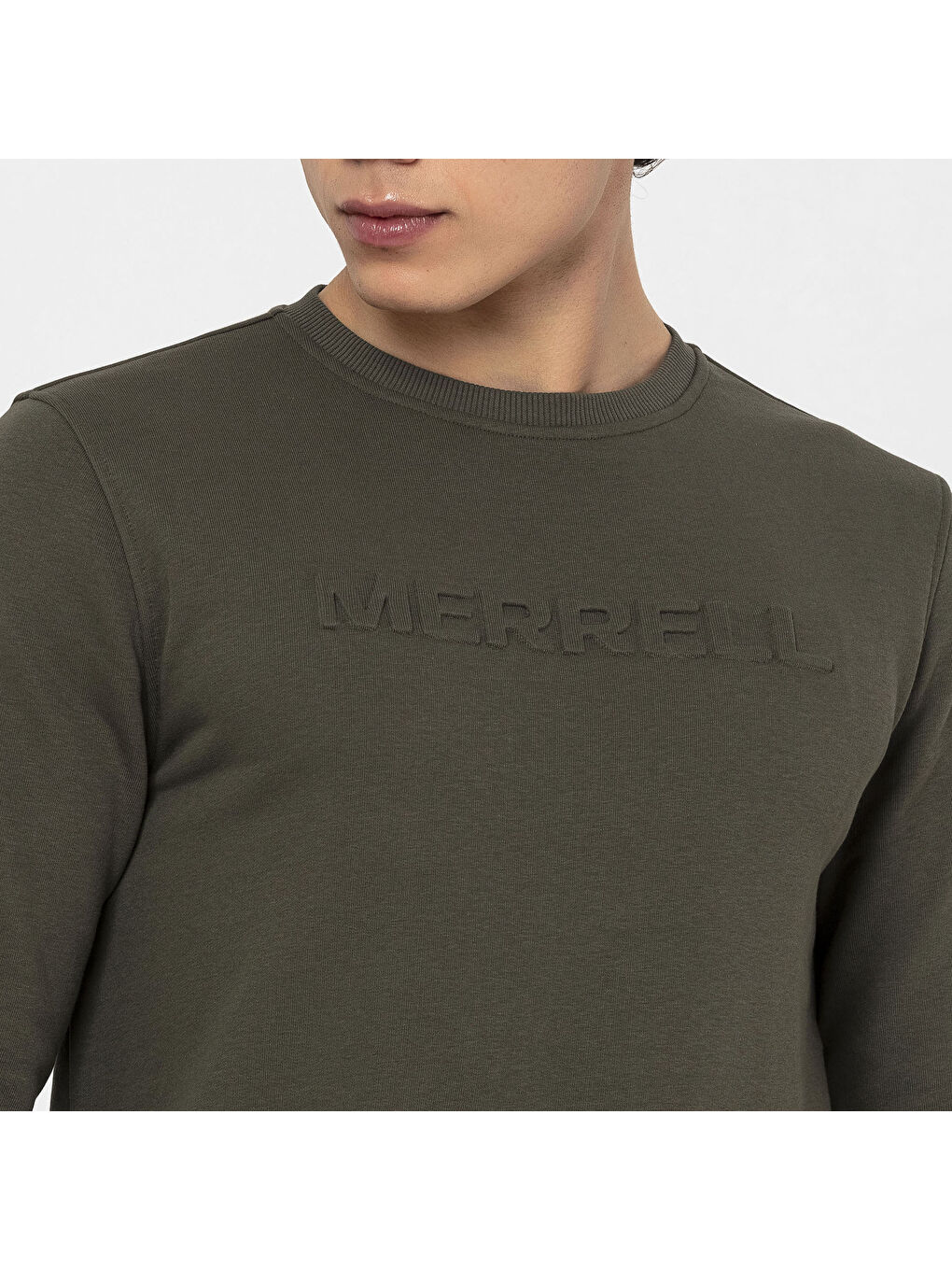 Haki Simple Erkek Yeşil Sweatshirt-7