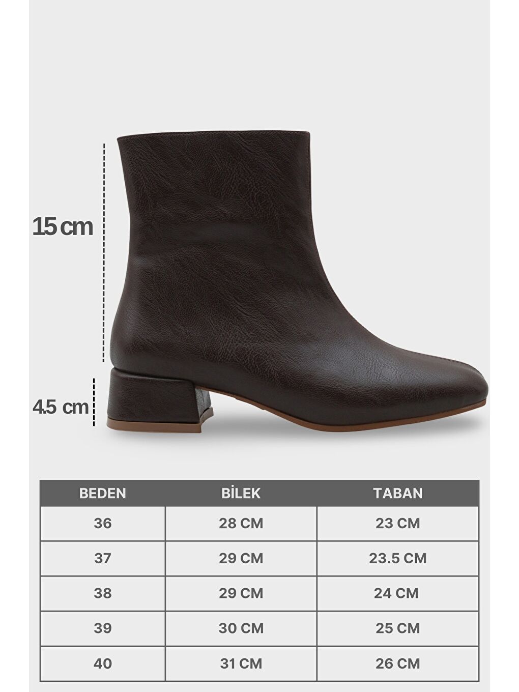 Kahverengi Elinor Kısa Topuklu Kadın Bot-6
