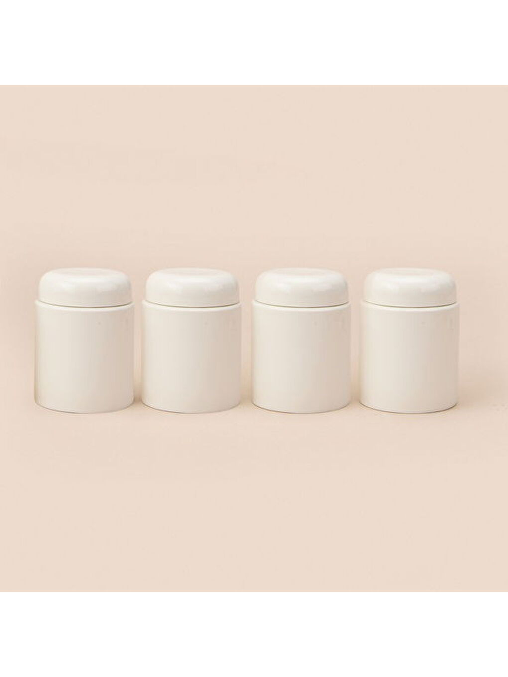 Karışık 4'lü Mini Porselen Baharatlık - Beyaz-1