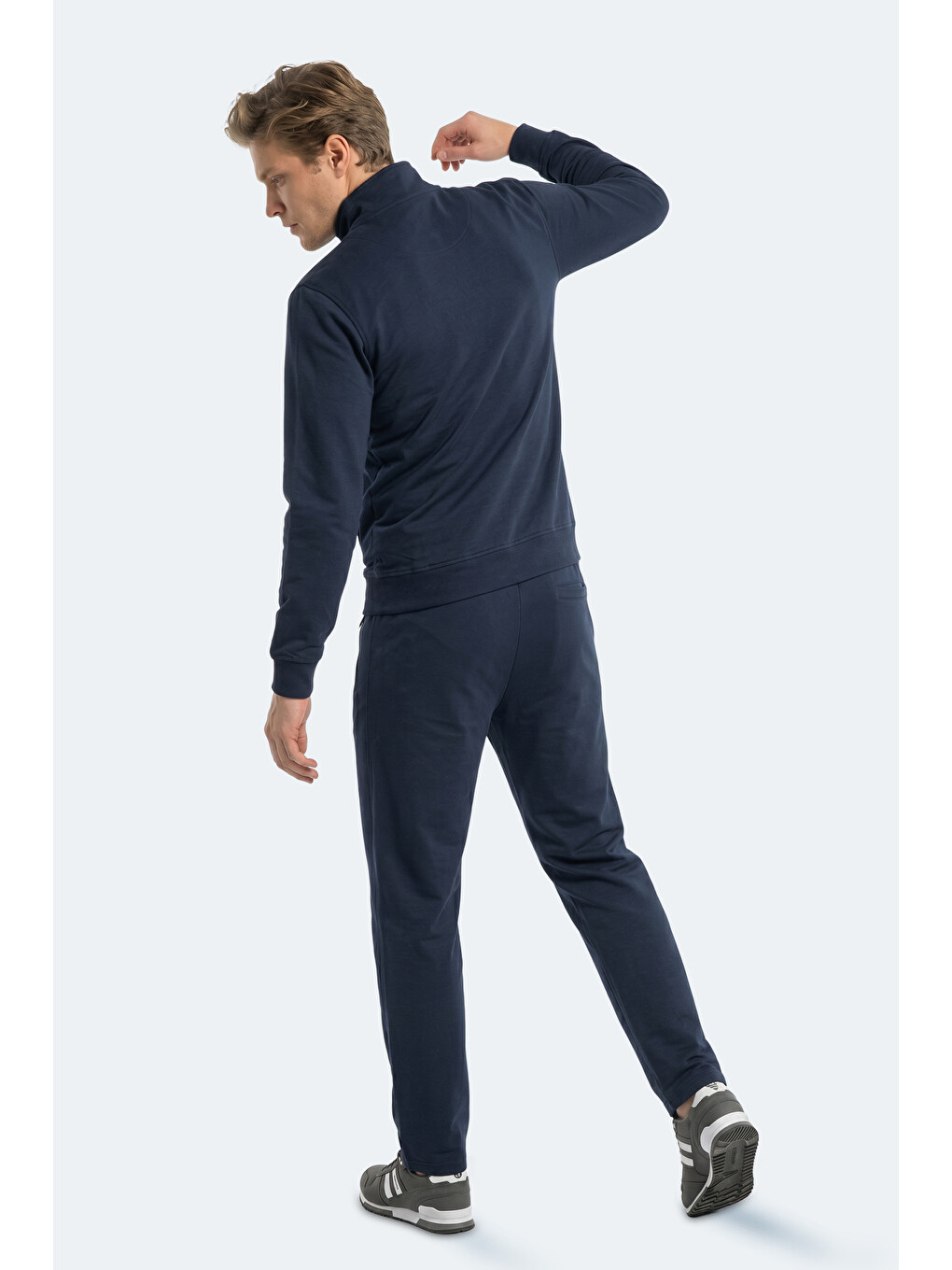 Boost Gear Erkek Fermuarlı Dik Yaka Cepli Lacivert Eşofman Takımı-5
