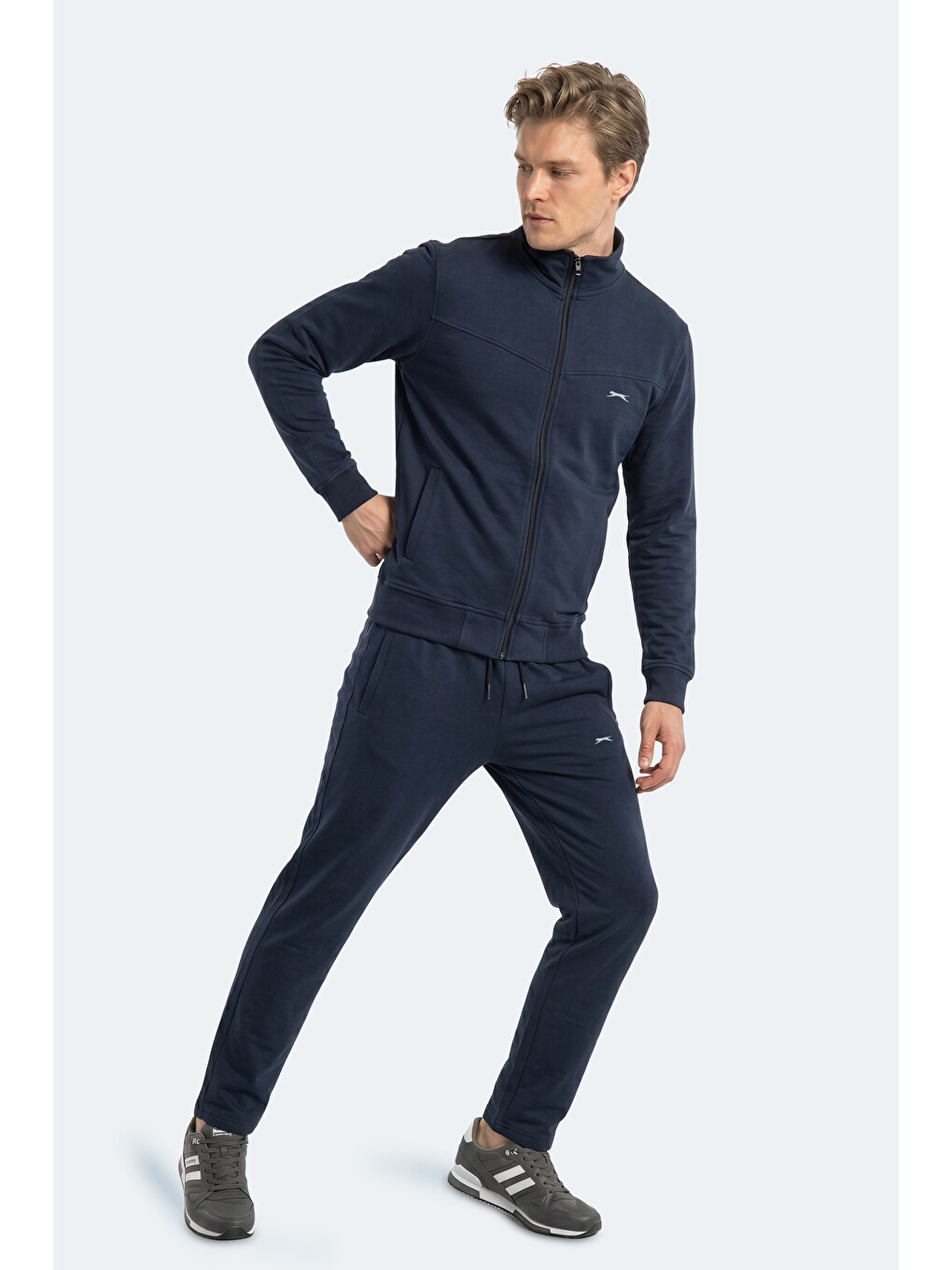 Boost Gear Erkek Fermuarlı Dik Yaka Cepli Lacivert Eşofman Takımı-7