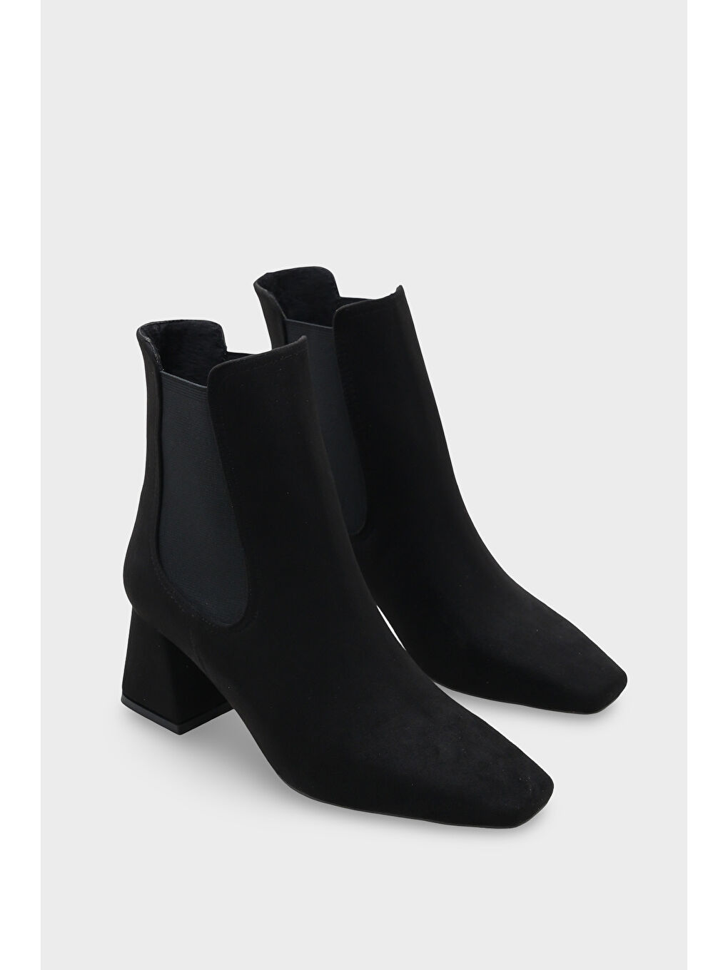 Siyah Ronny Sivri Burunlu Yandan Lastikli Kadın Bot-1