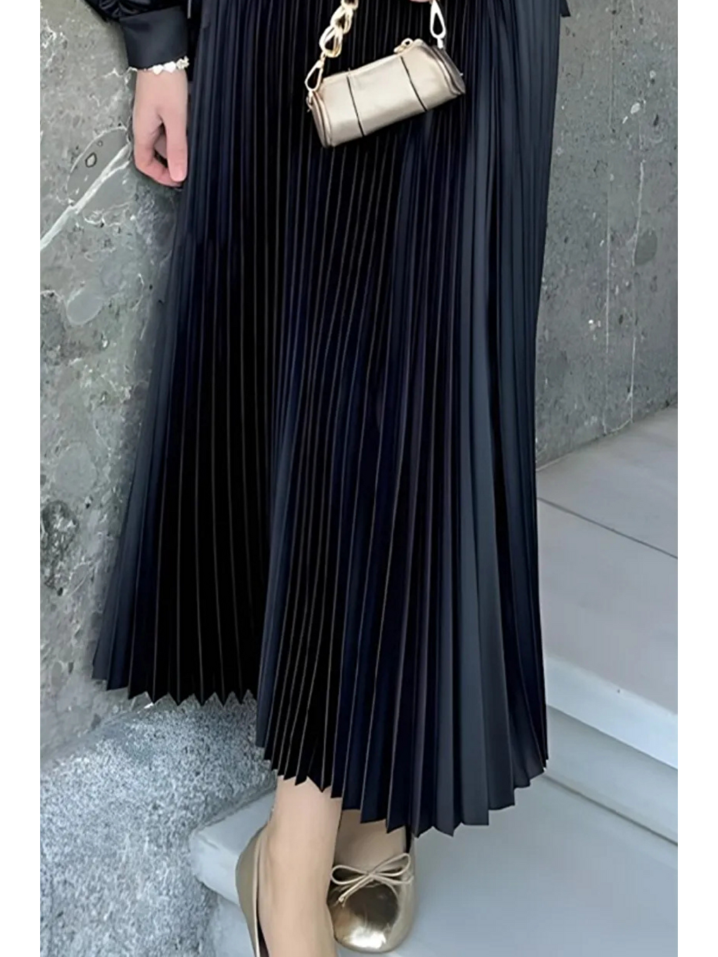 Kahverengi Kadın 3 Lü Paket Basic Pilise Bol Yazlık Uzun Etek-6