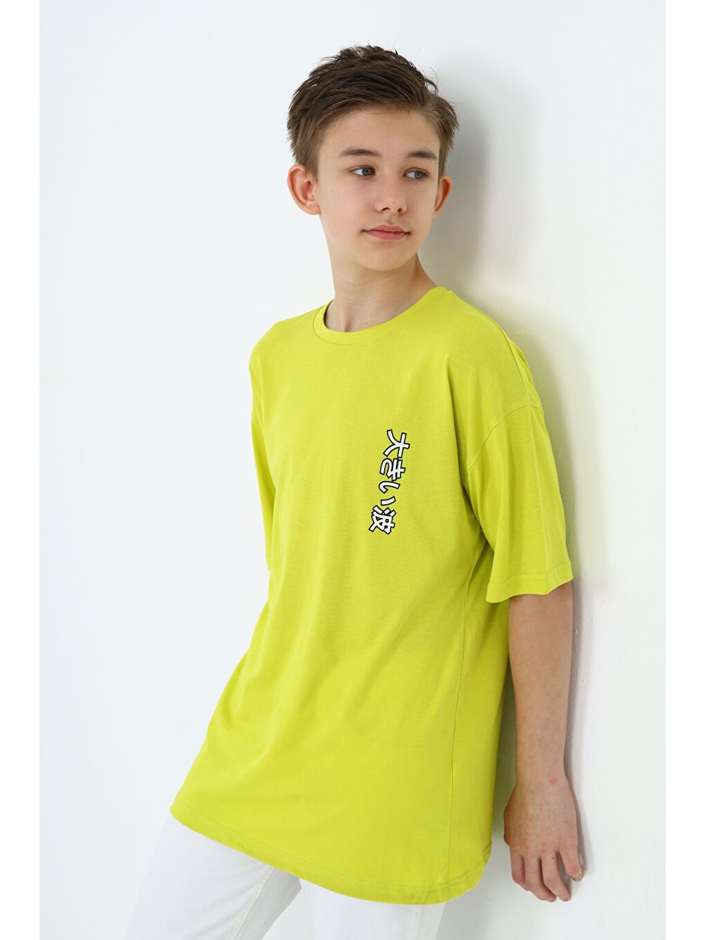 Yeşil Erkek Çocuk Baskılı Tişört-1