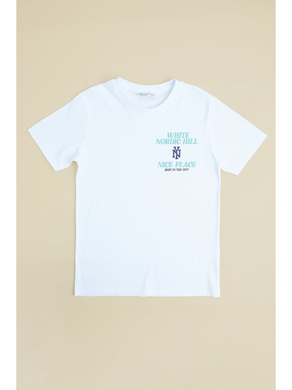 Beyaz Whıte Nordıc Hıll Yazı Baskılı Erkek Çocuk Tişört