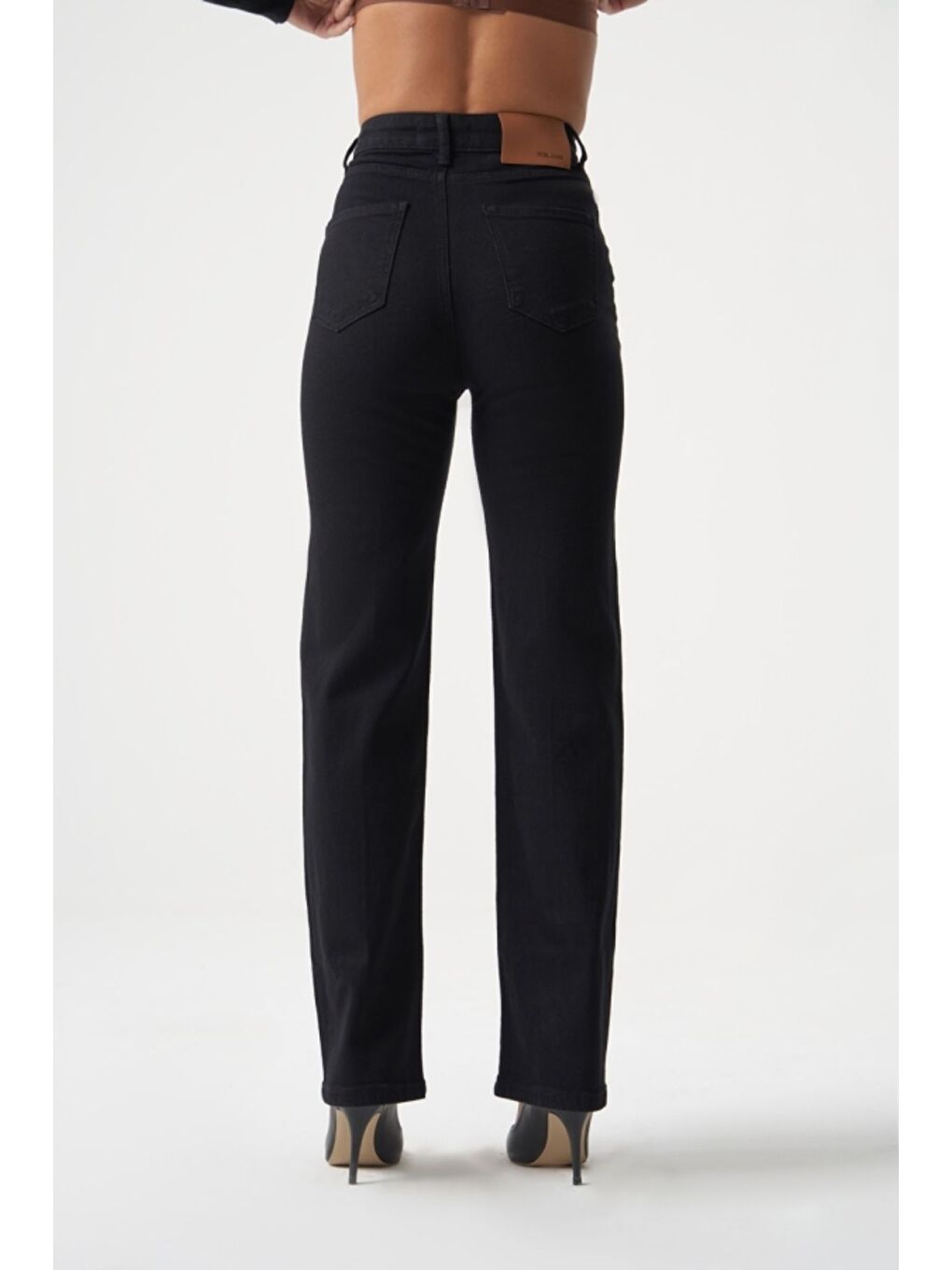 MZL Dikiş Detaylı Klasik Dar Paça Siyah Denim Pantolon-2