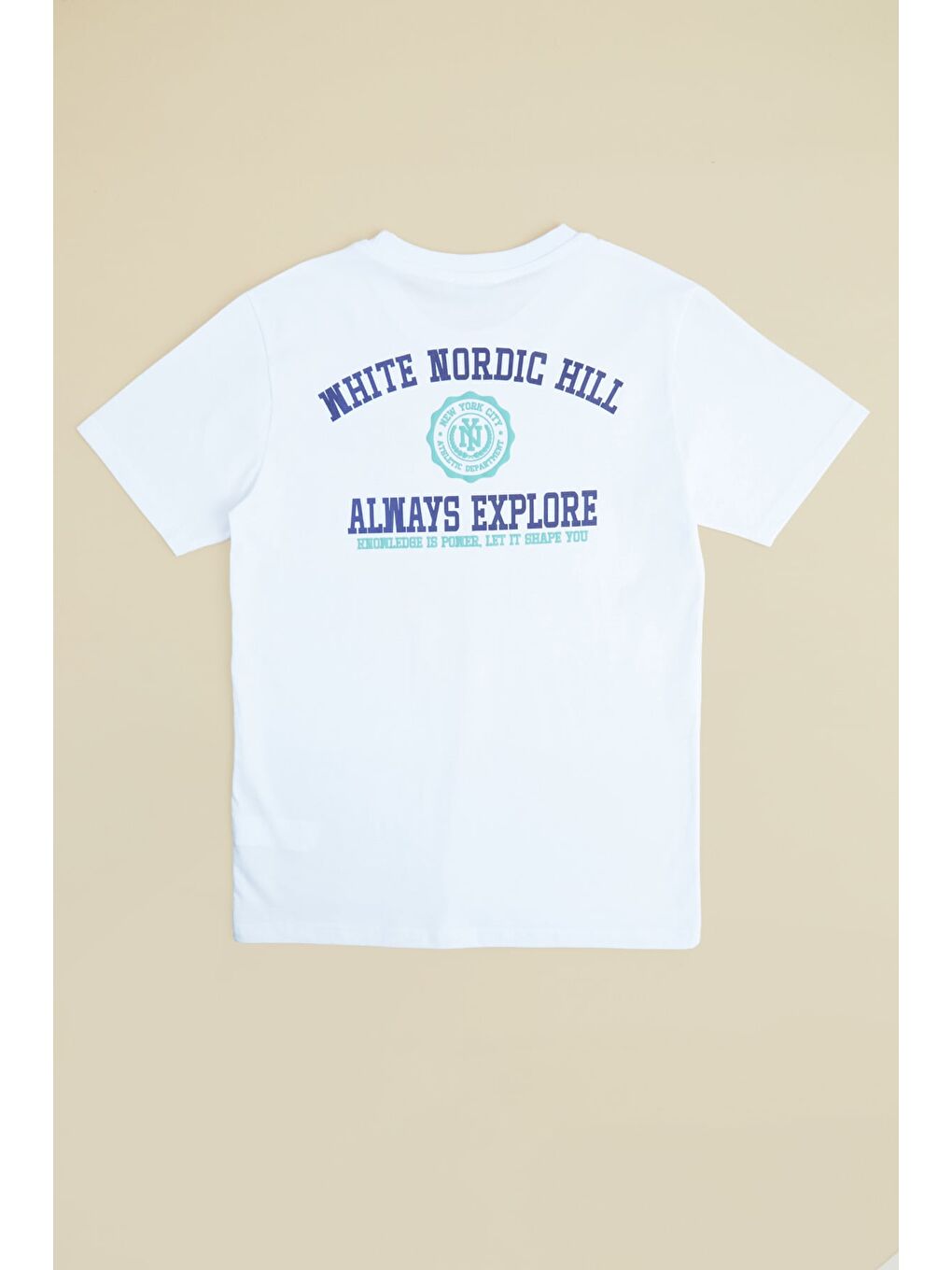 Beyaz Whıte Nordıc Hıll Yazı Baskılı Erkek Çocuk Tişört-1
