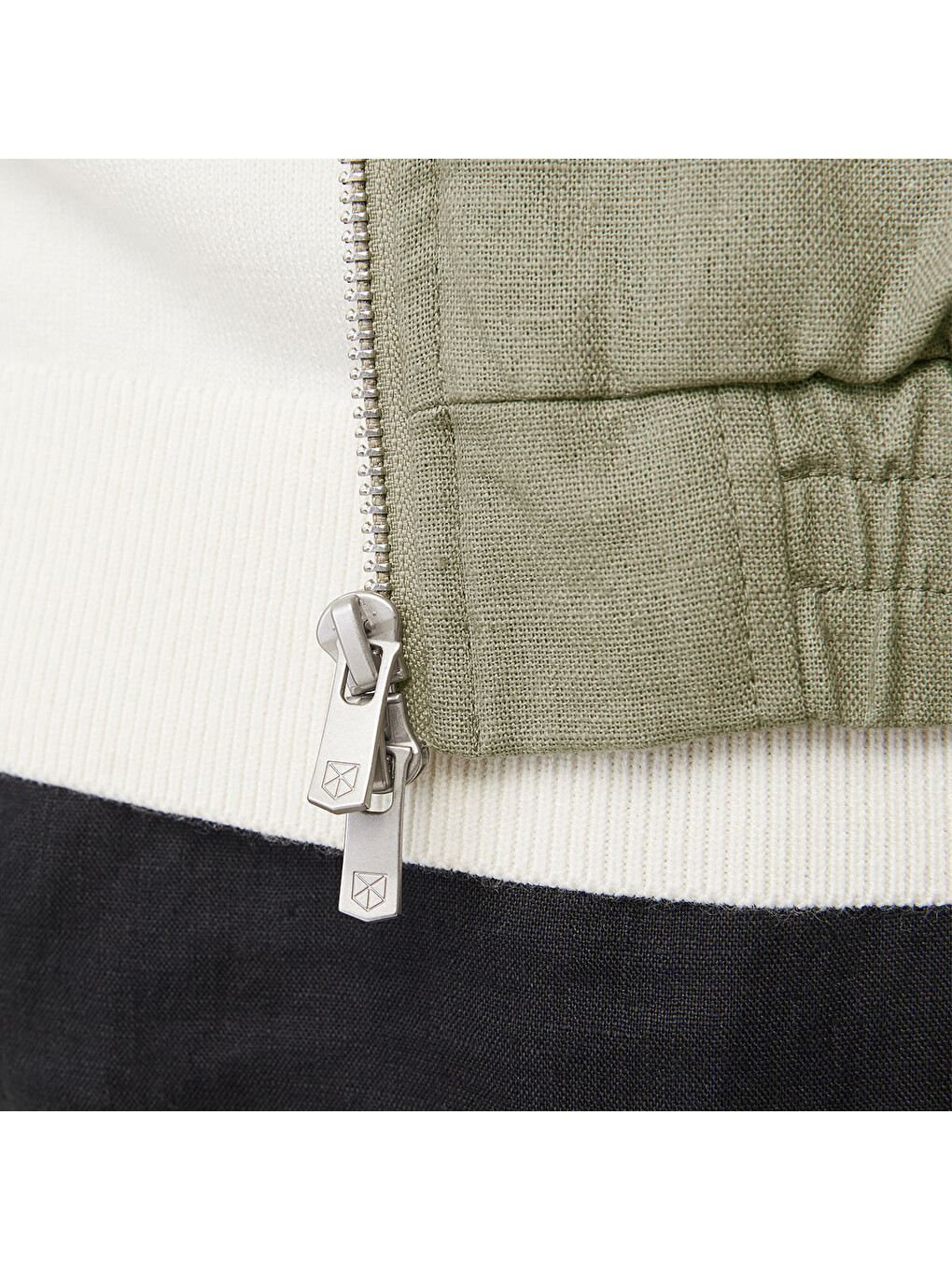 Blaleister Linen Blend Bomber Erkek Haki Klasik Yaka Ceket-4