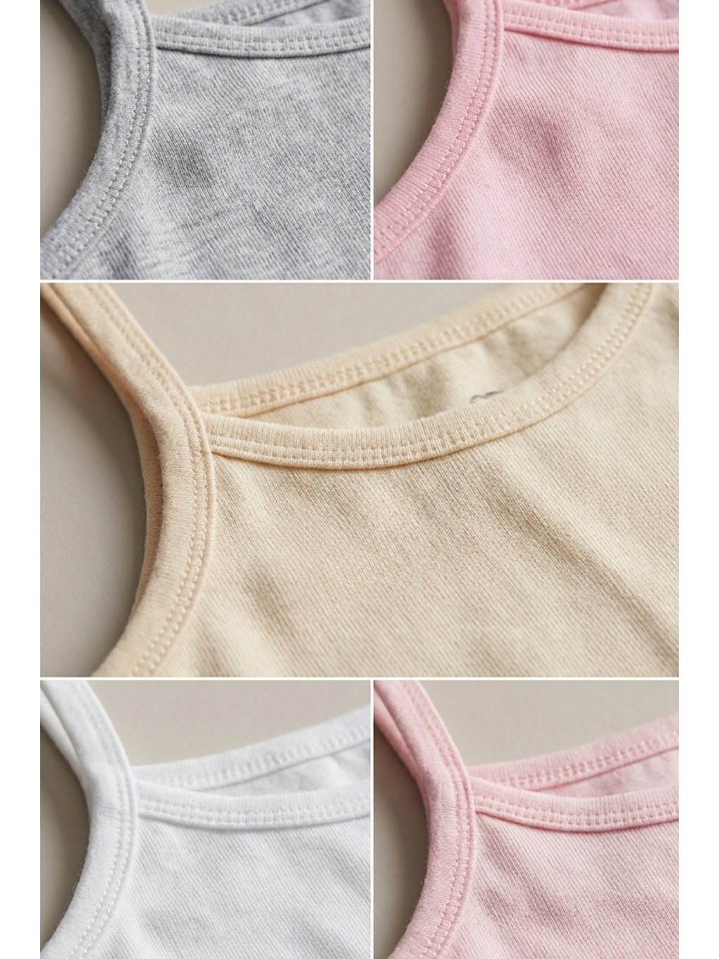 Karışık 5'Li Paket İnce Askılı Kız Çocuk Atlet Çok Renkli-2