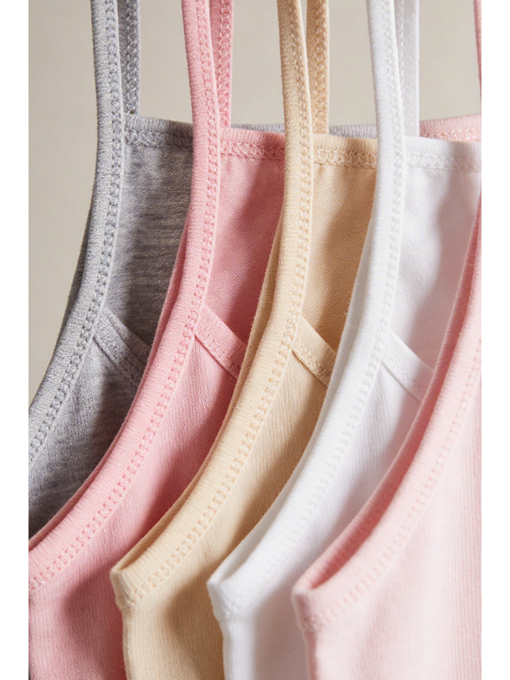 Karışık 5'Li Paket İnce Askılı Kız Çocuk Atlet Çok Renkli-3