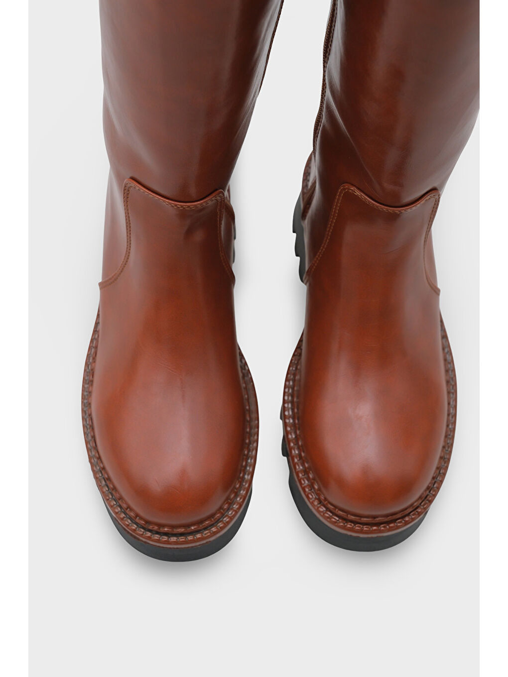 Kahverengi Norry Trak Tabanlı Metal Tokalı Yandan Fermuarlı Kadın Çizme-5