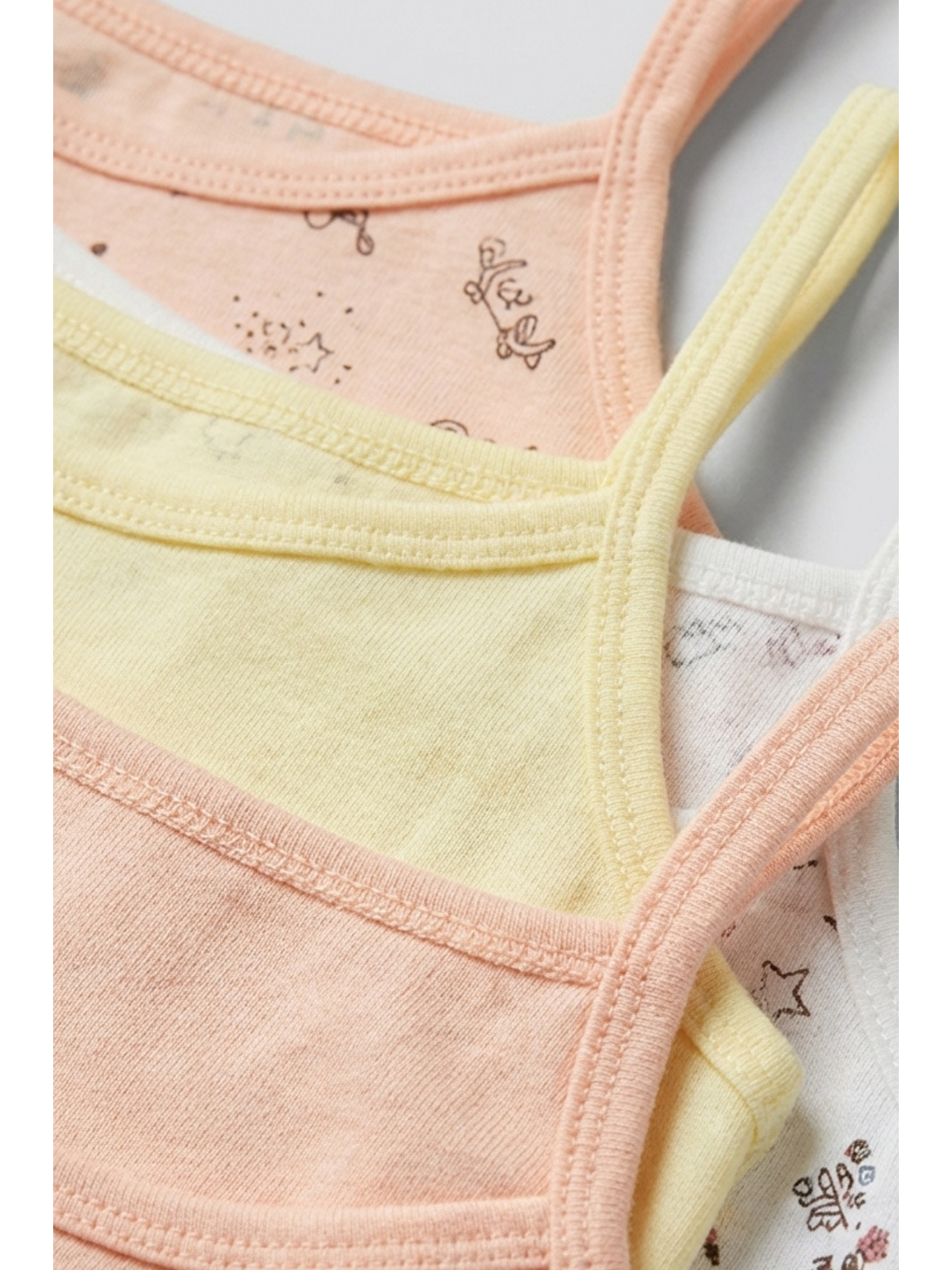 Karışık 5'Li Paket Desenli İnce Askılı Kız Çocuk Atlet Çok Renkli-1