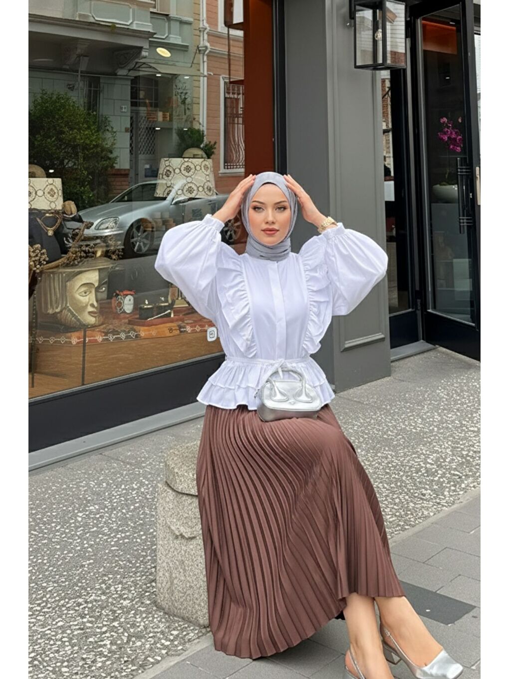 Kahverengi Piliseli Etek-2