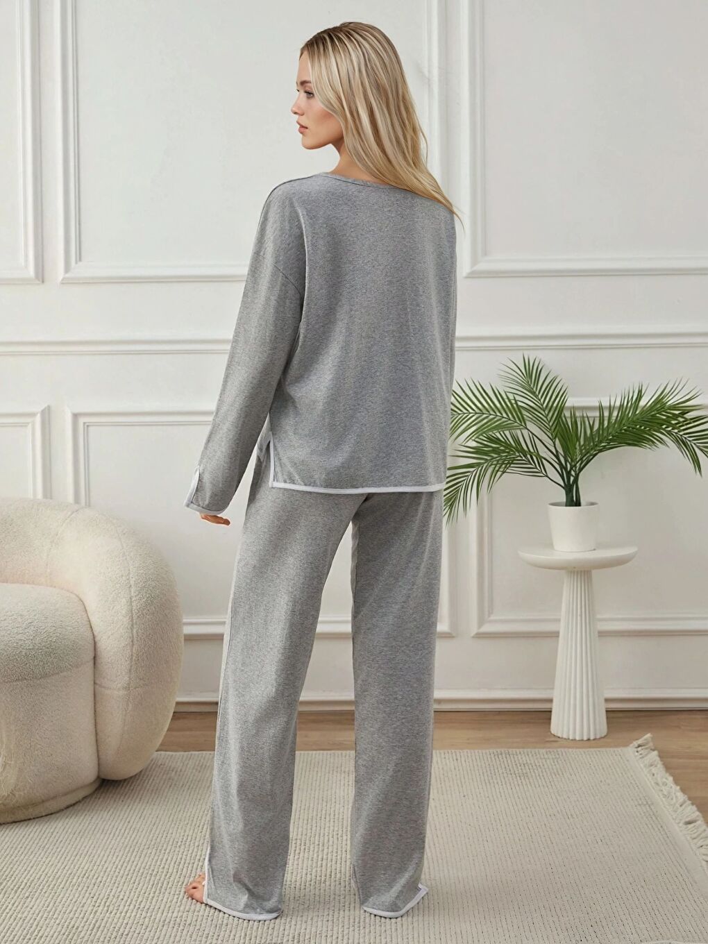 Relax Fit Süprem Pijama Takım Gri-1