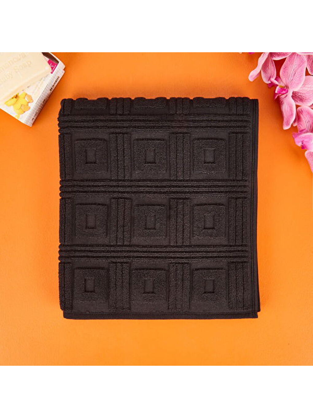 Soft Kybele Ayak Havlusu - Siyah - 50x80 cm