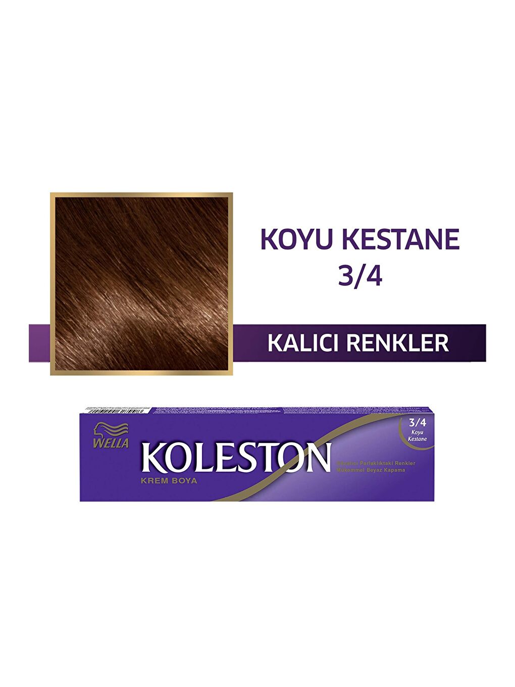 Wella Koleston Single Tüp Boya 3/4 Koyu Kestane - 1