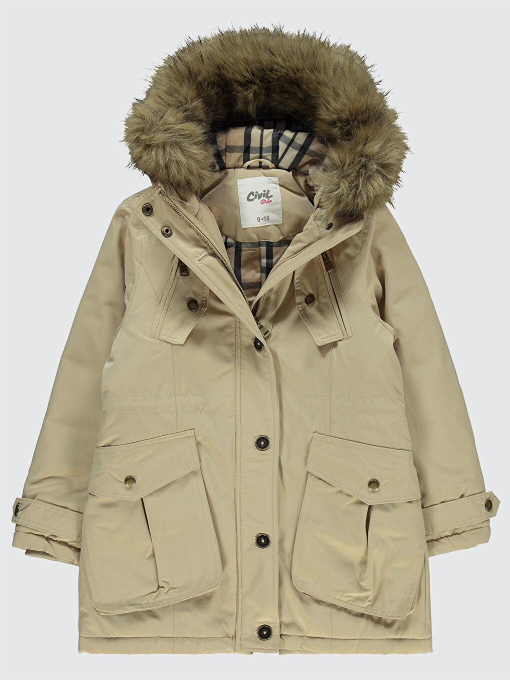 Girls Kız Çocuk Mont 10-13 Yaş Bej-2