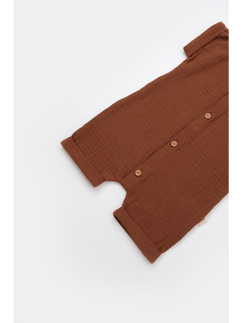 Kahverengi Müslin Kolsuz Tulum-1