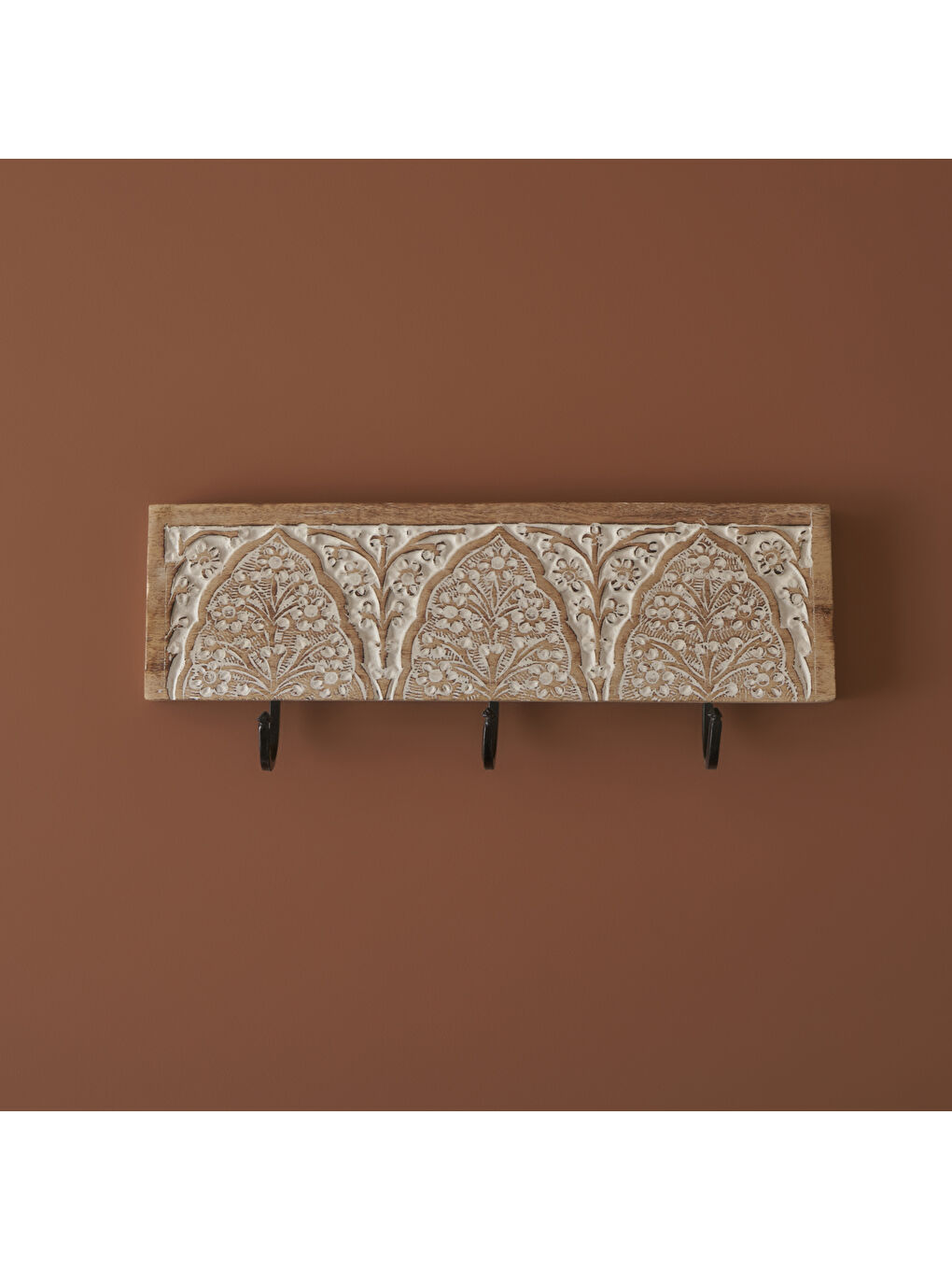 Bej Nala Dekoratif Askı Naturel-Beyaz (38x5x18 cm)