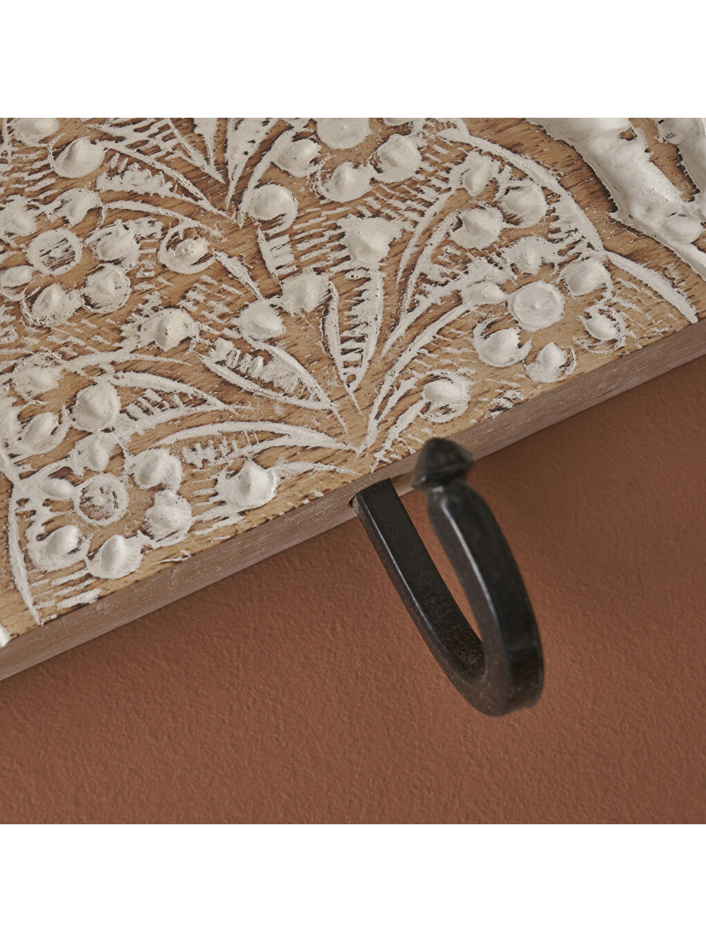 Bej Nala Dekoratif Askı Naturel-Beyaz (38x5x18 cm)-2