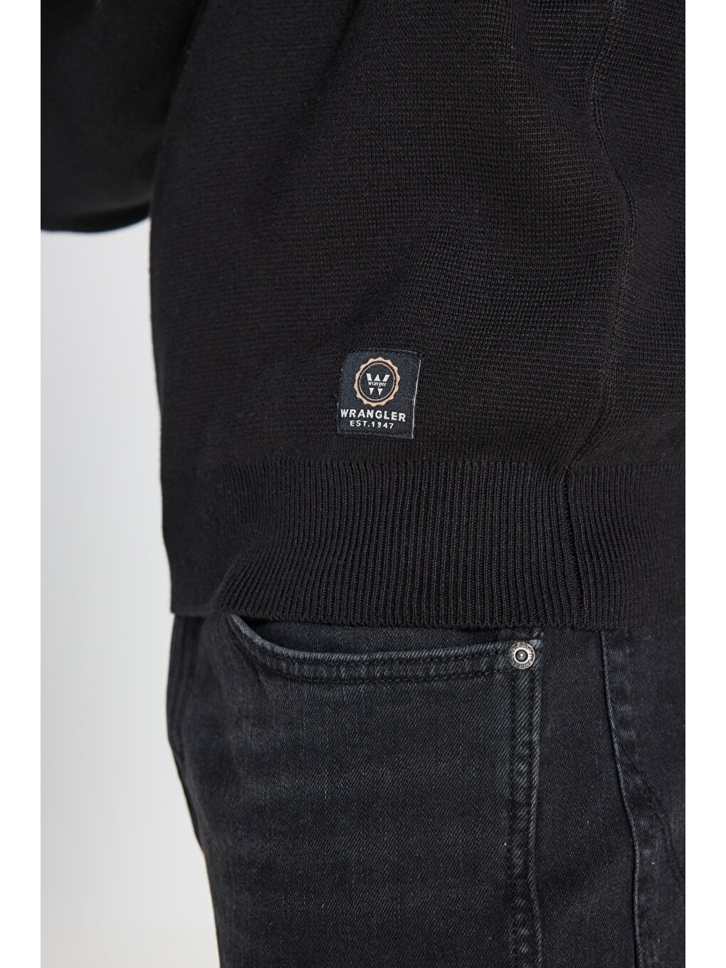 Regular Fit Normal Kesim Bisiklet Yaka Siyah Triko Kazak-5