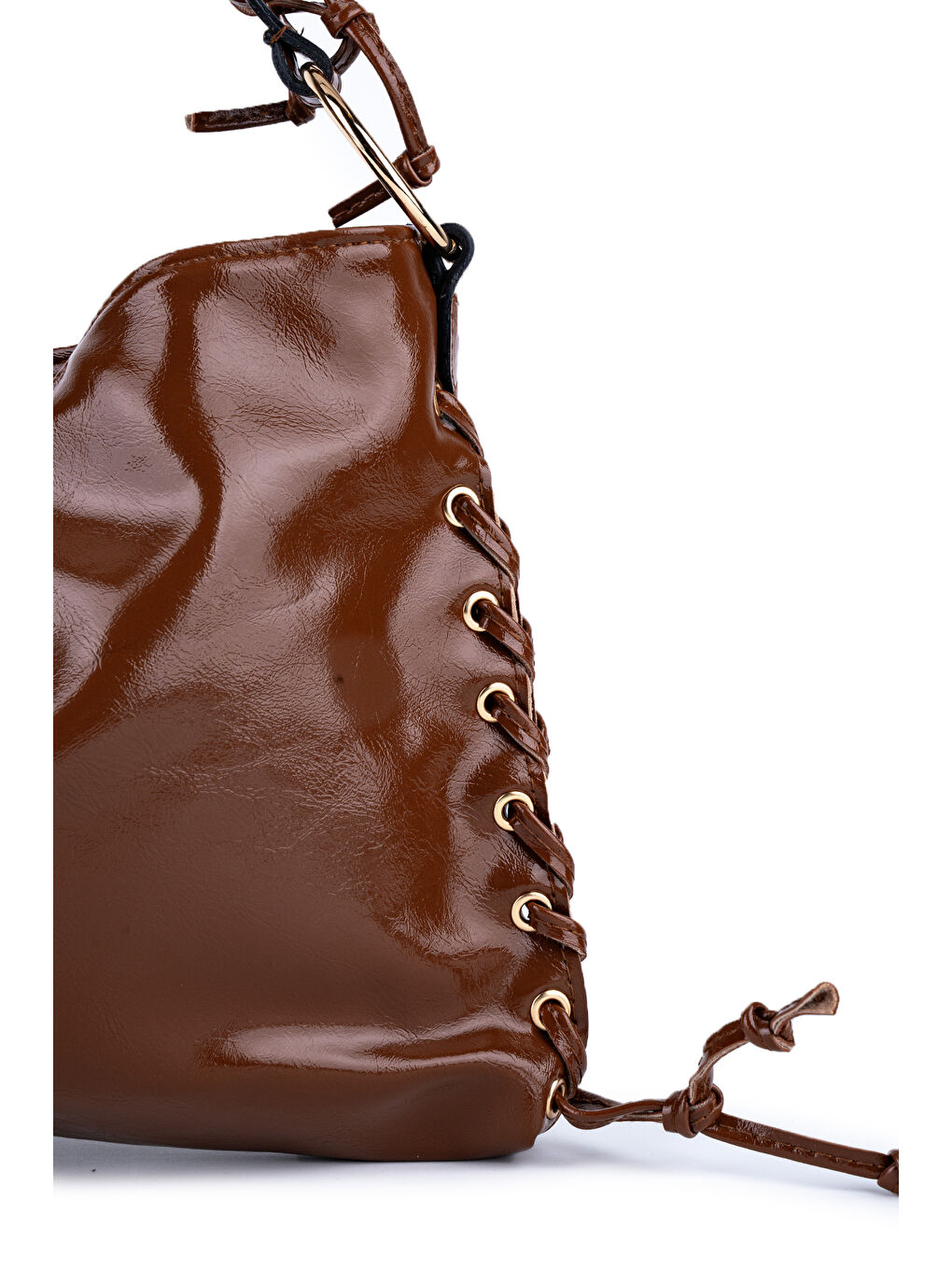 Kahverengi Örgü Saplı İp Sarkıt Detaylı Texas Kadın Kol Çanta Taba-3