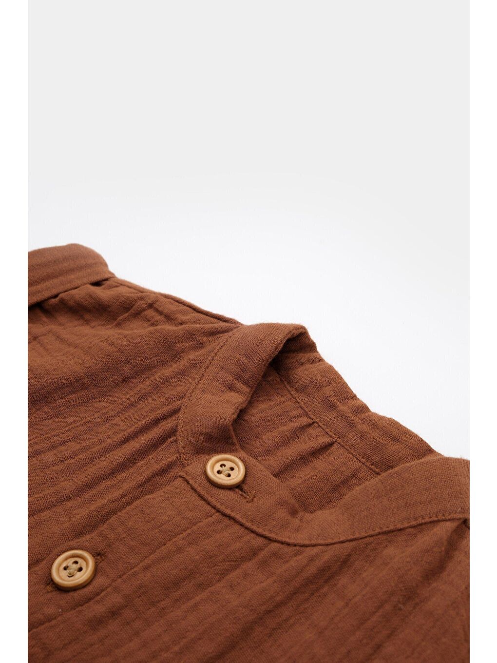 Kahverengi Müslin Kolsuz Tulum-2