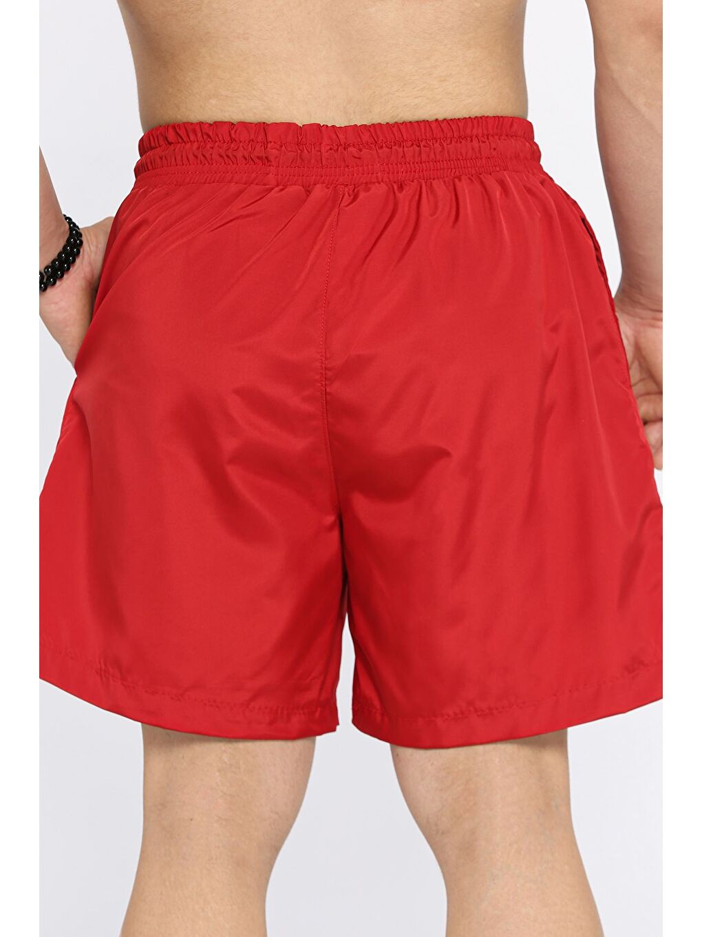 Kırmızı Erkek Cepli Deniz Şortu-1