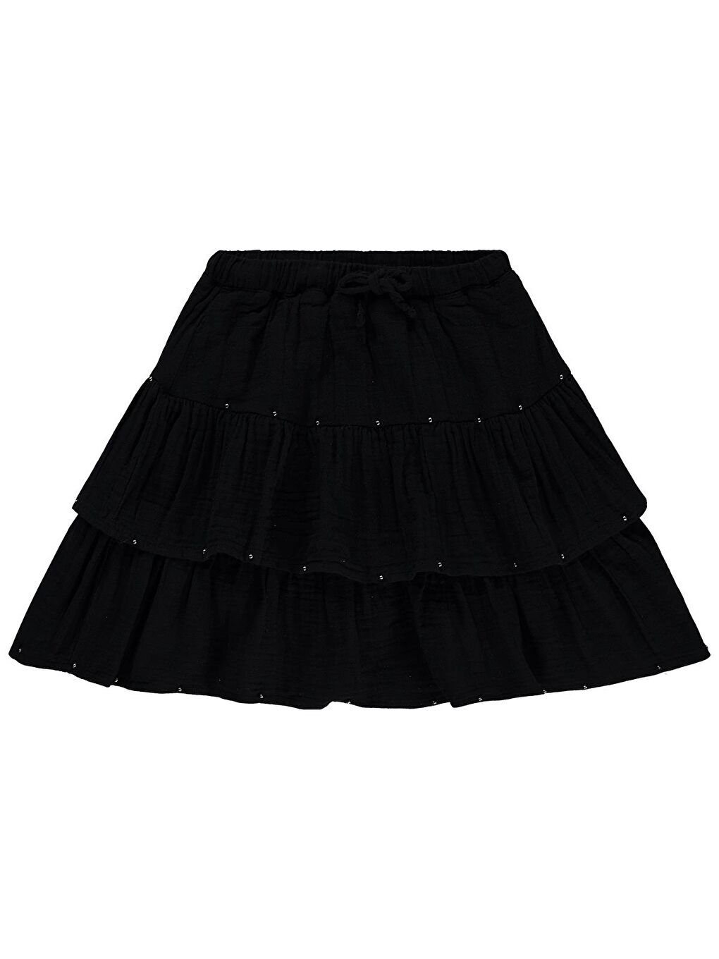 Girls Taşlı Yıkamalı 10-13 Yaş Etek - Siyah