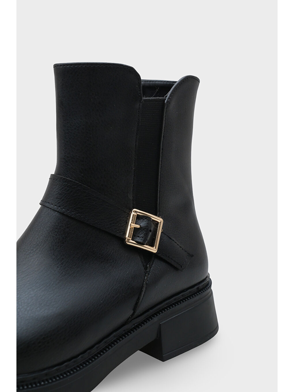 Siyah Daria Yandan Fermuarlı Tokalı Lastikli Kadın Bot-2