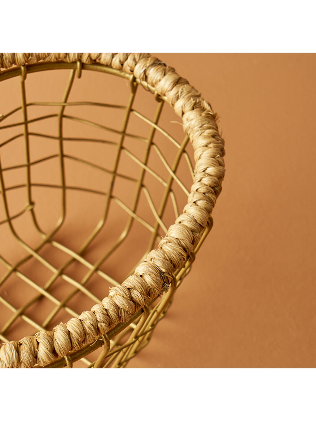 Bej Fern Oval Sepet Naturel (14x10x8 cm)-1