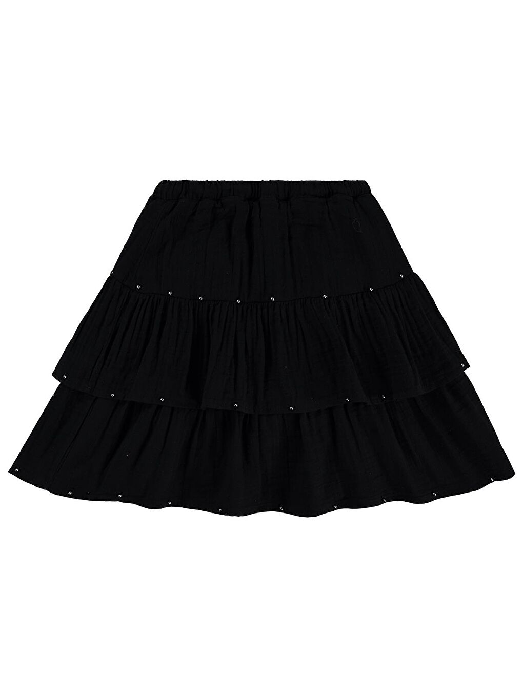 Girls Taşlı Yıkamalı 10-13 Yaş Etek - Siyah-1