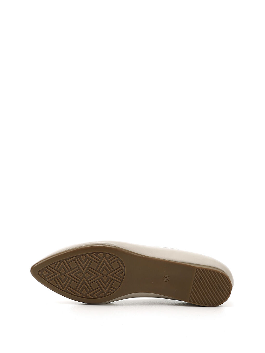 Bej Kadın BEJ-TEN RENGİ Sivri Burun Düz Taban Hakiki Deri Babet-3