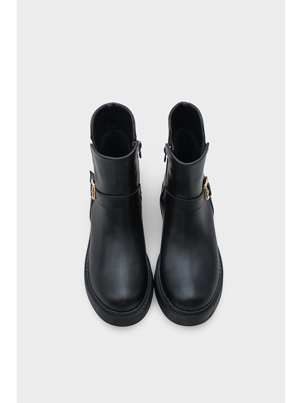 Siyah Daria Yandan Fermuarlı Tokalı Lastikli Kadın Bot-5